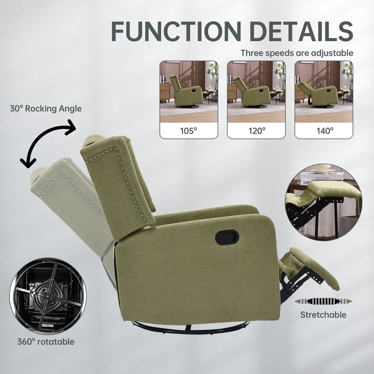Chaise à bascule pivotante à 360 degrés pour chambre d'enfant