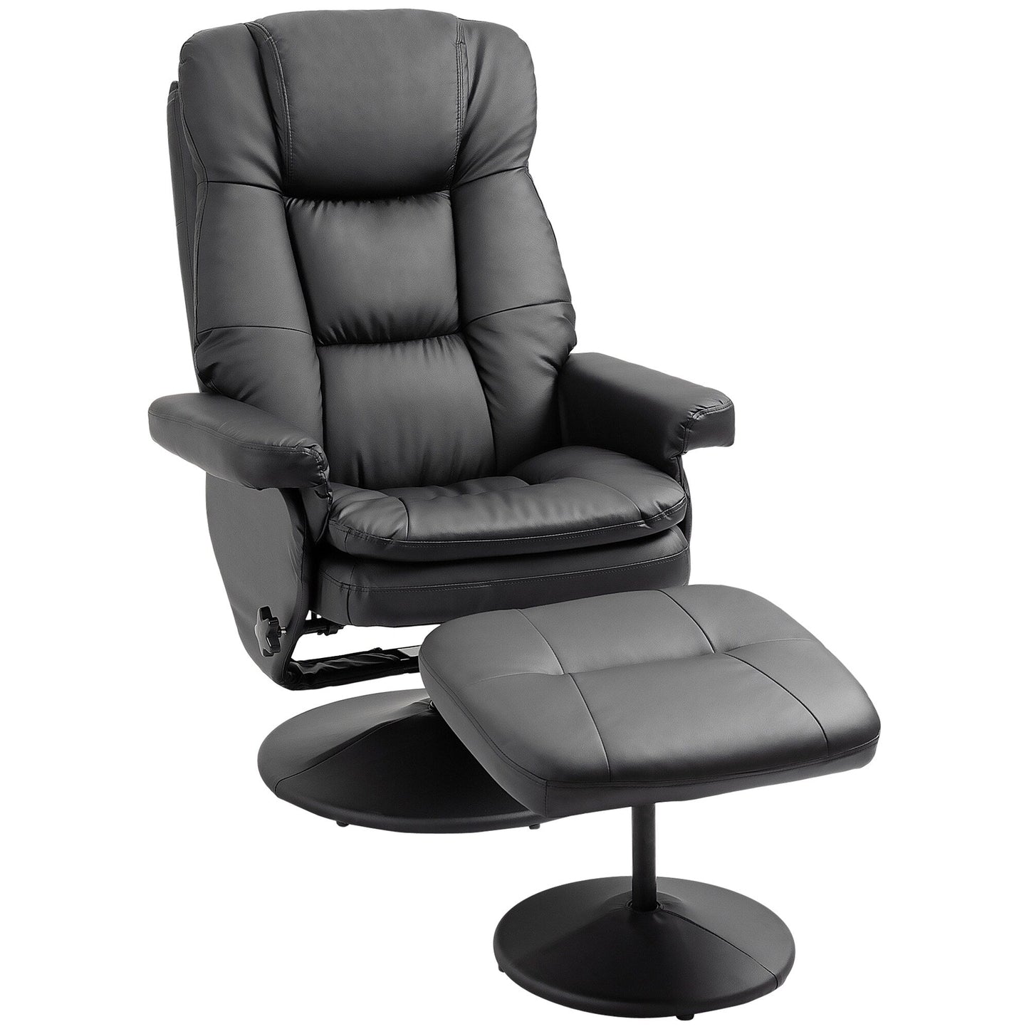 Fauteuil de bureau inclinable pivotant à 360°, réglable et inclinable, en cuir PU souple, avec repose-pieds