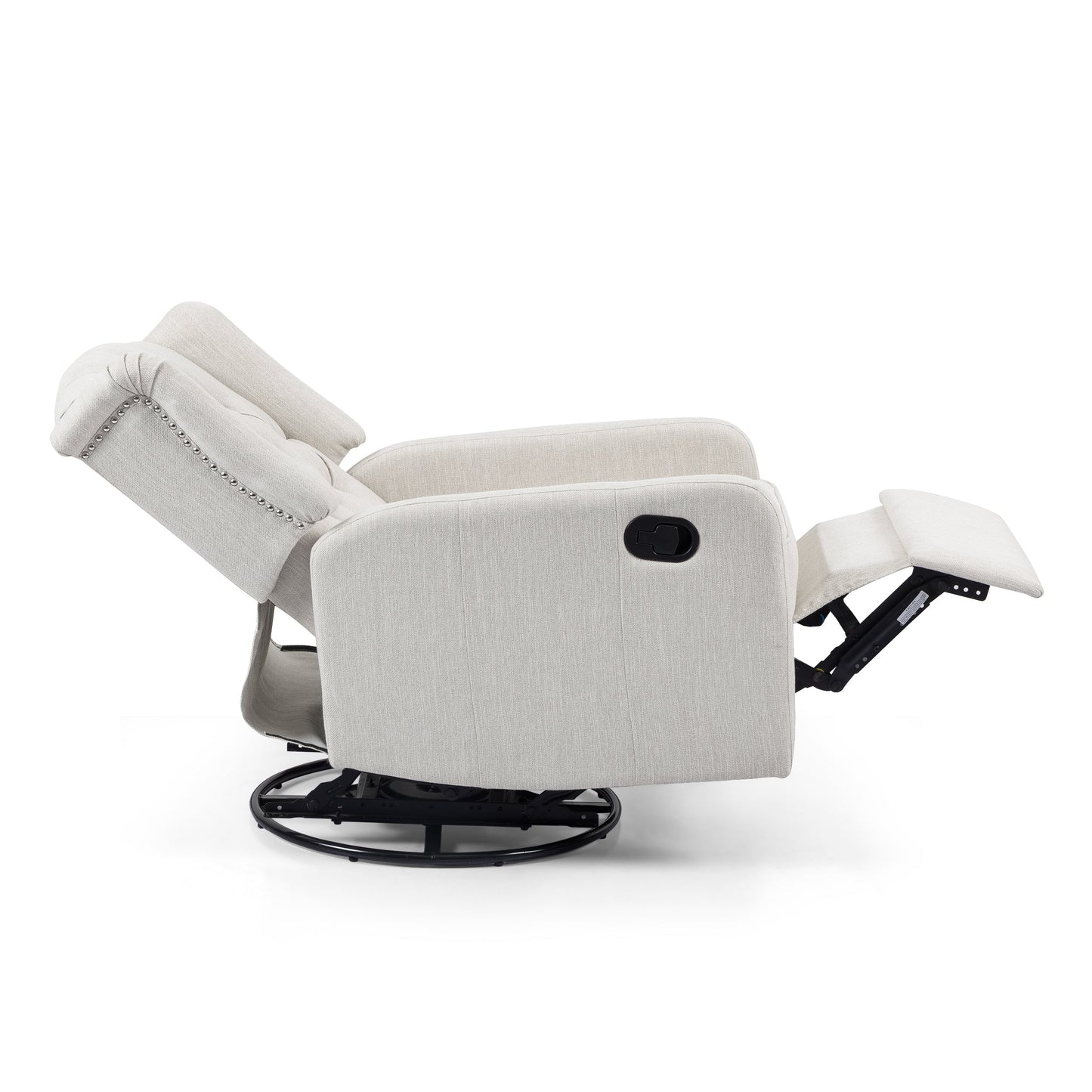 Fauteuil inclinable rotatif à 360° de style classique pour salon ou chambre à coucher, avec commande à levier pour la lecture et la détente