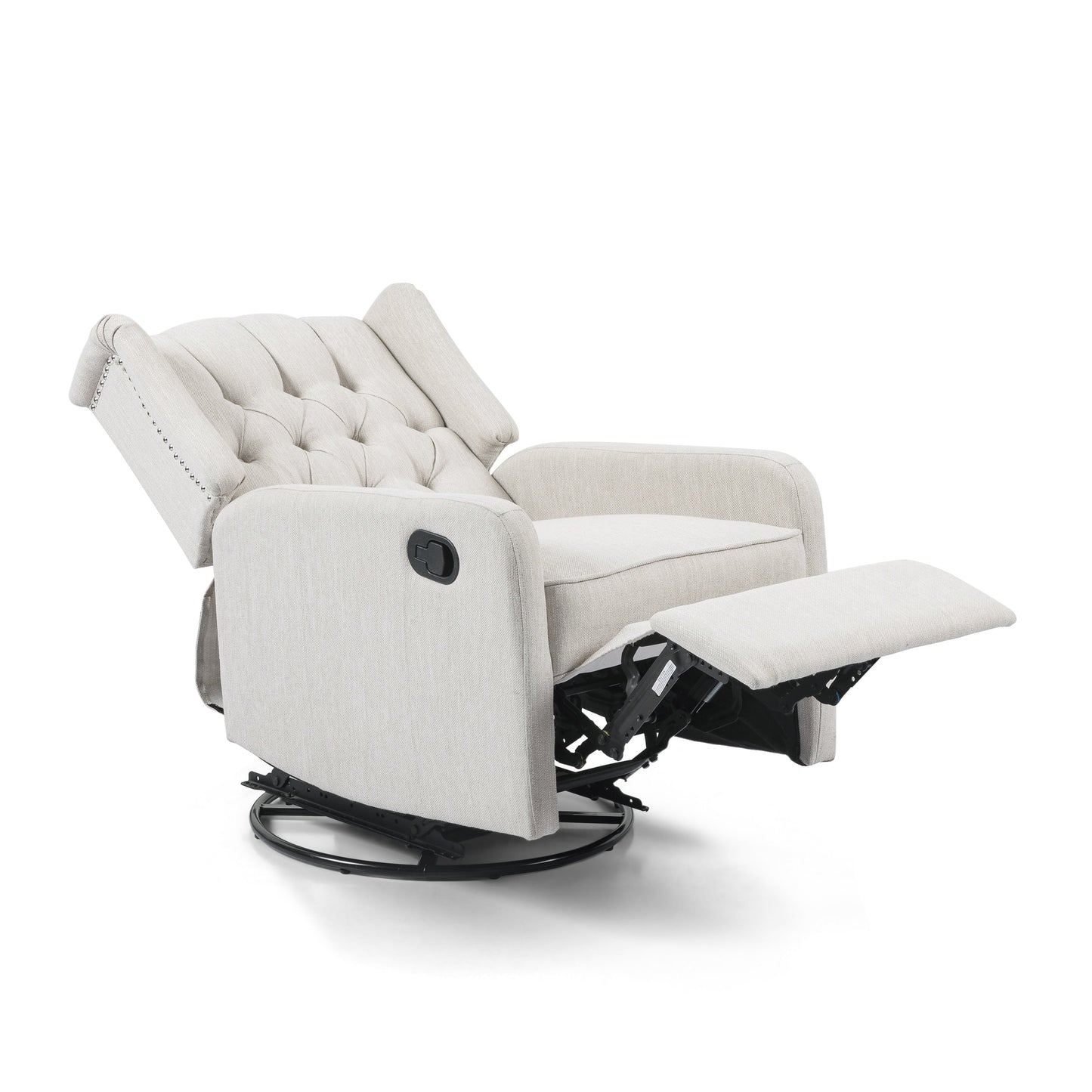 Fauteuil inclinable rotatif à 360° de style classique pour salon ou chambre à coucher, avec commande à levier pour la lecture et la détente