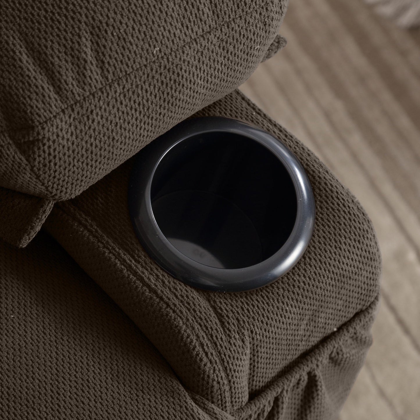 Fauteuil inclinable chauffant et massant pivotant à 360° avec chargement USB, porte-gobelets, rangement latéral et revêtement en polaire moelleux