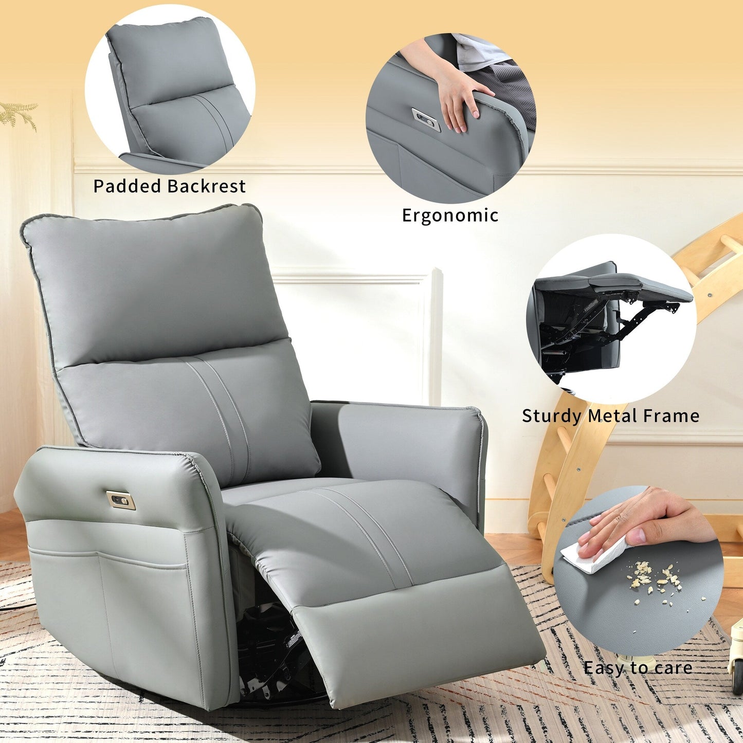 Fauteuil inclinable pivotant à 360°