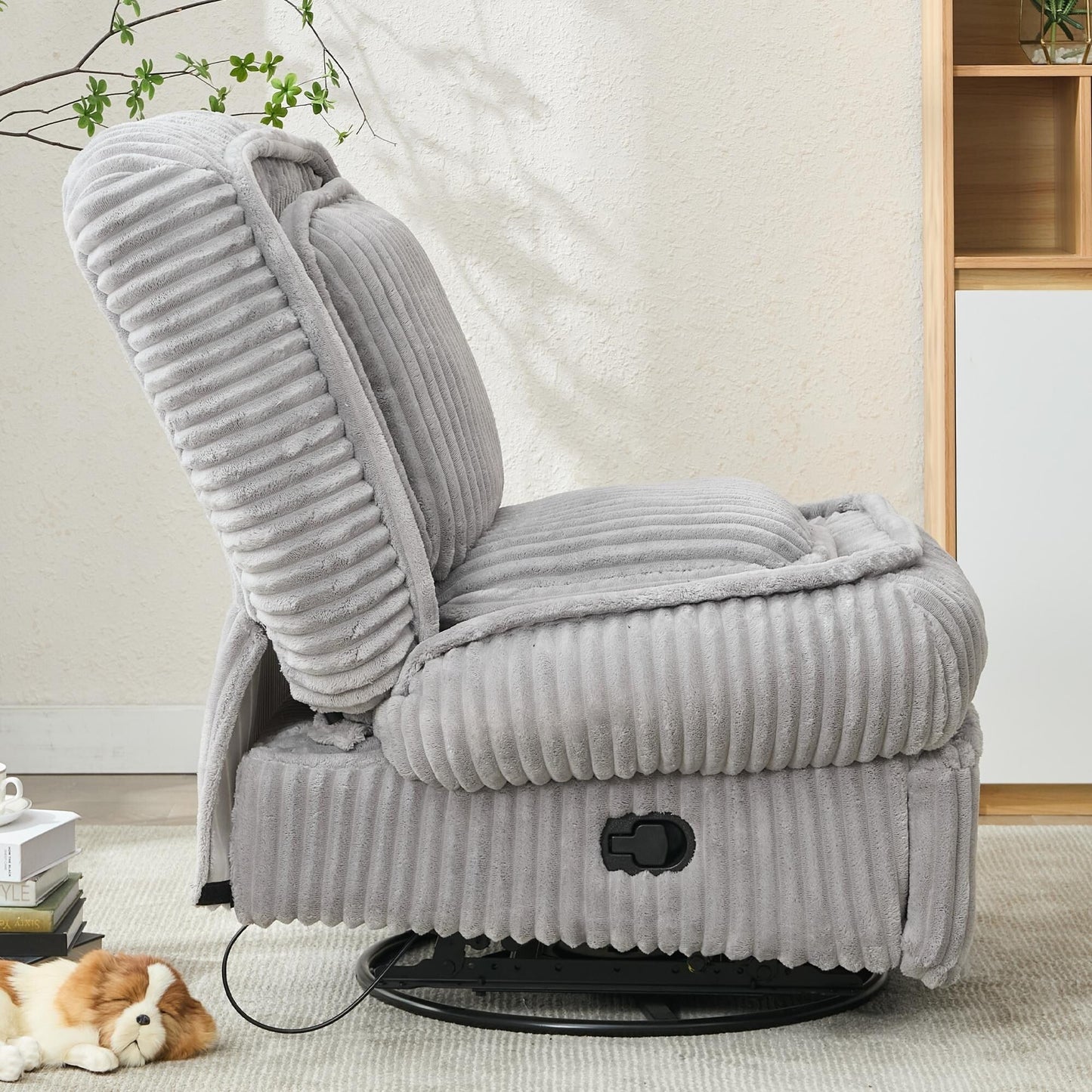 Canapé simple pivotant à 360°, fauteuil inclinable, fauteuil à bascule manuel sans accoudoirs, pour salon ou bureau