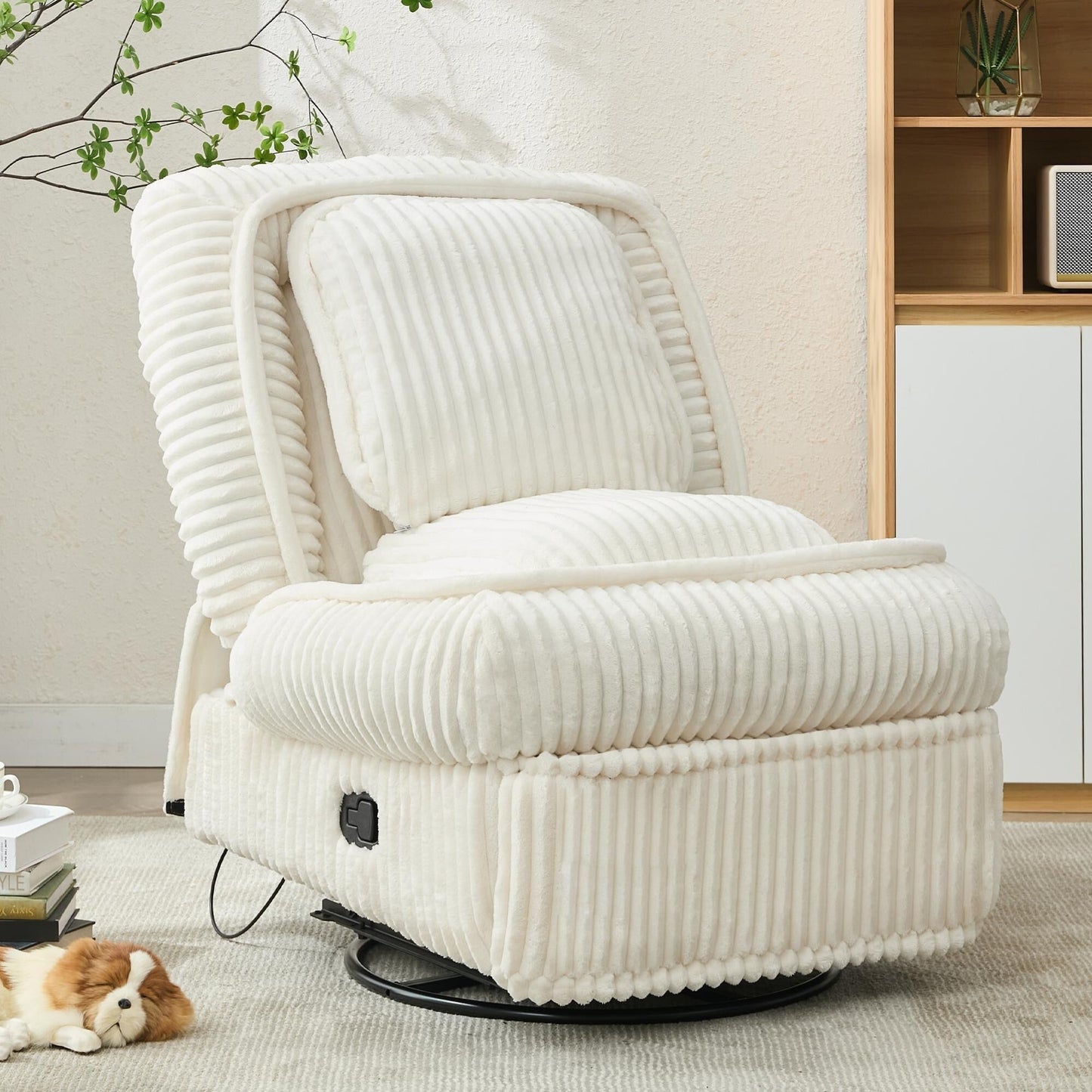 Canapé simple pivotant à 360°, fauteuil inclinable, fauteuil à bascule manuel sans accoudoirs, pour salon ou bureau