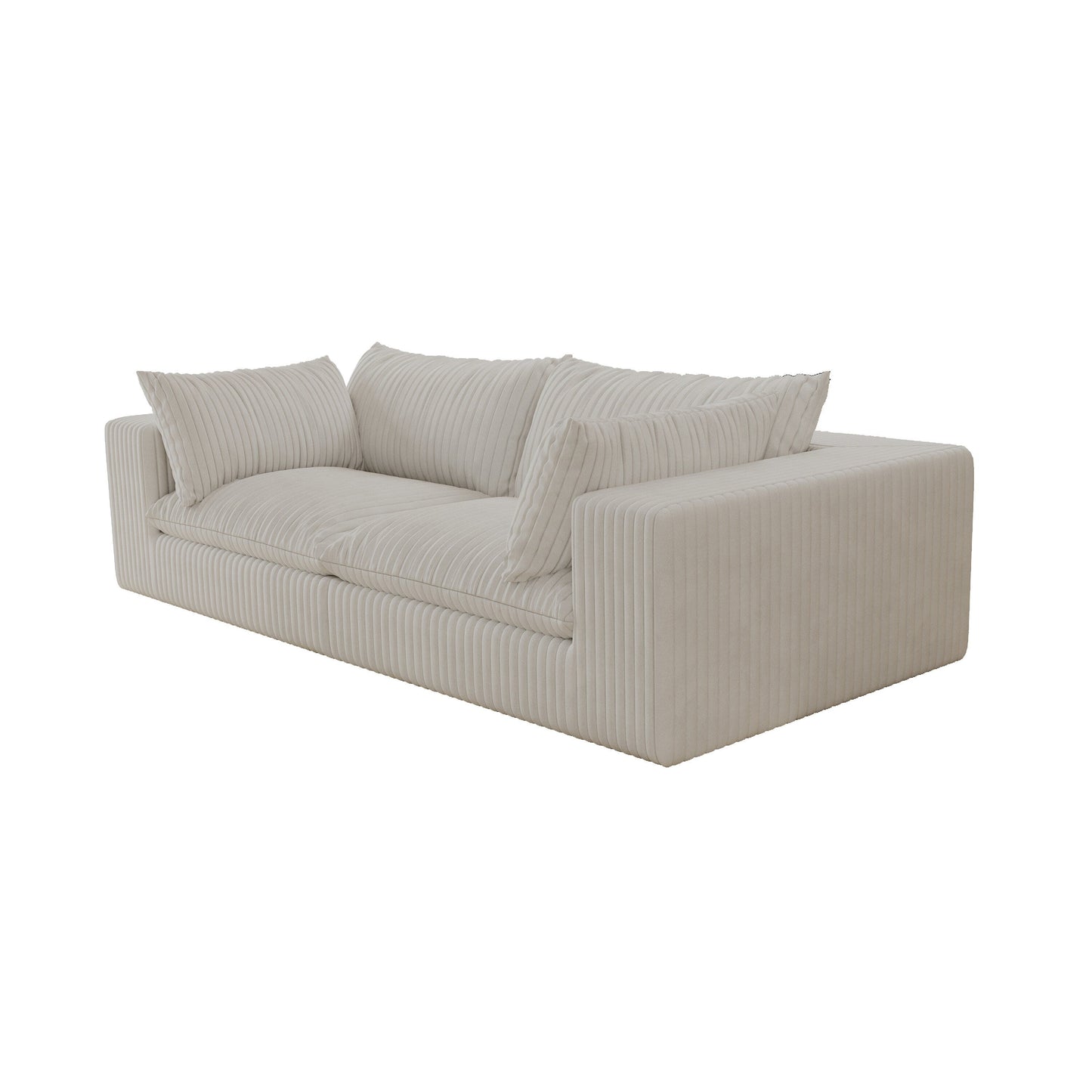Canapé Cloud 39,8 pouces, tissu velours côtelé, canapés à assise profonde, conception à double couche, coussin amovible, sans assemblage, combinaison à faire soi-même