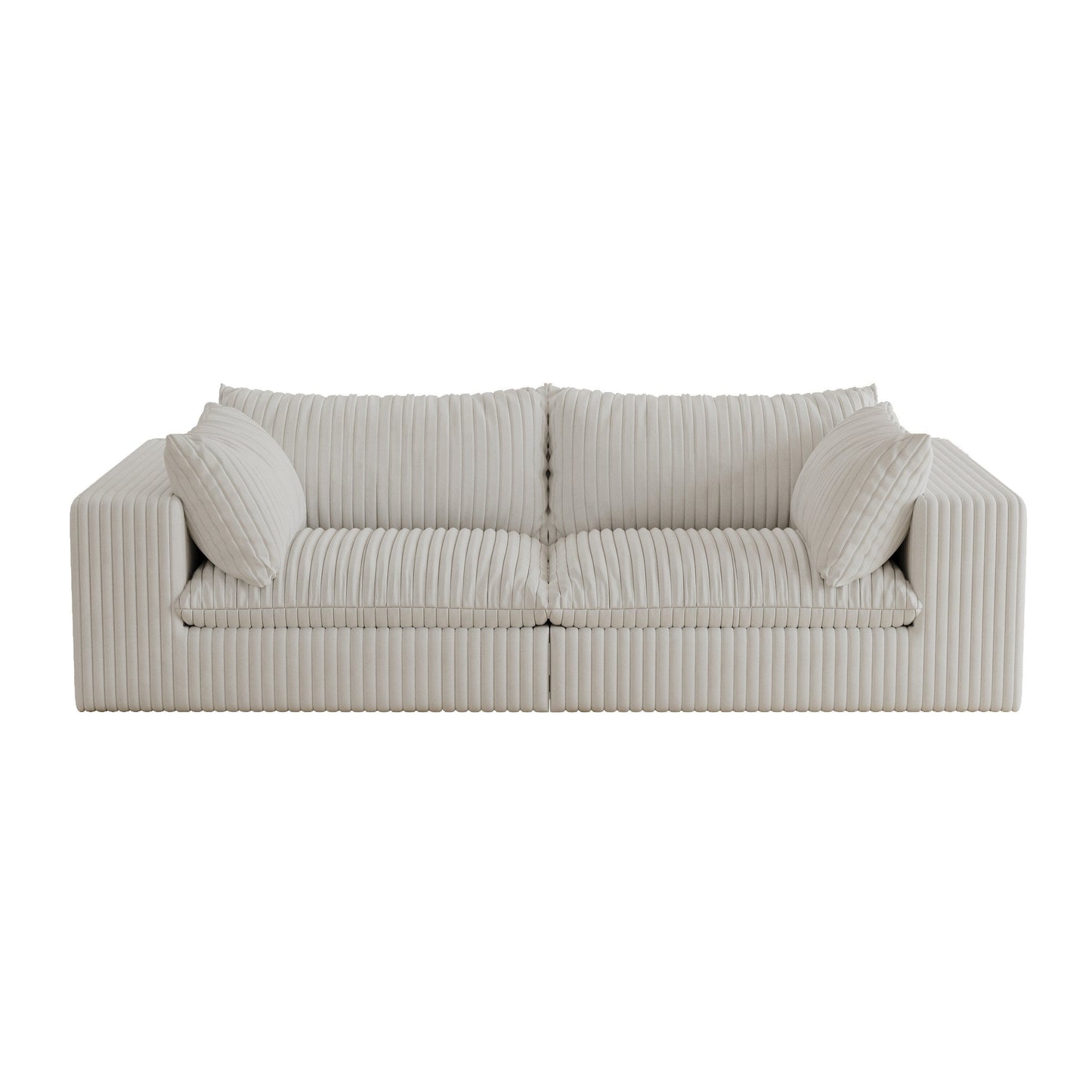 Canapé Cloud 39,8 pouces, tissu velours côtelé, canapés à assise profonde, conception à double couche, coussin amovible, sans assemblage, combinaison à faire soi-même