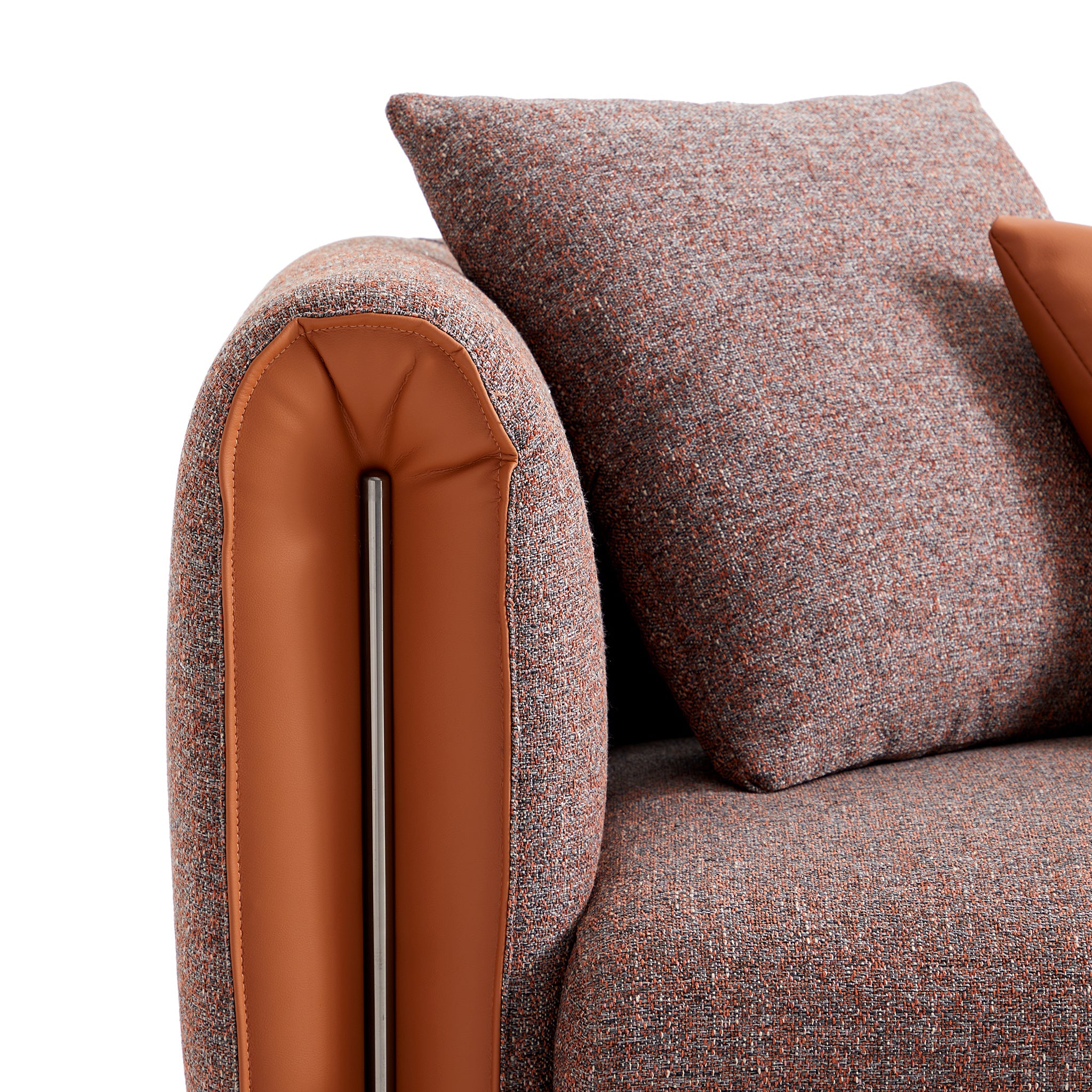 Chas Tangerine Polyester Linen Loveseat