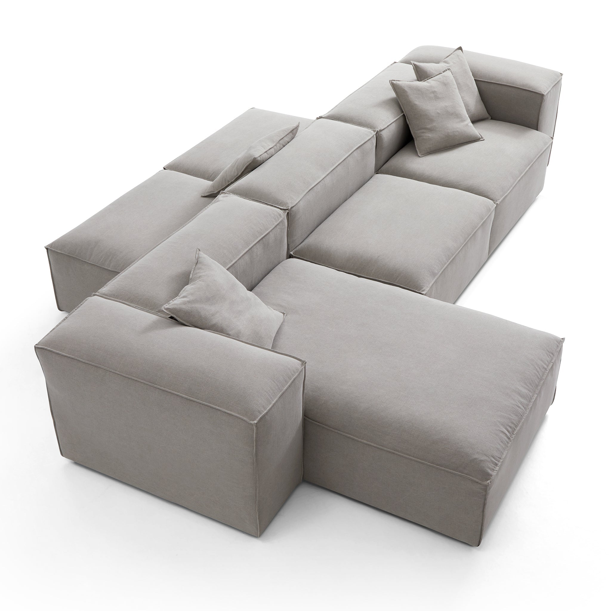 Freedom Modular Beige Double-Sided Sectional Sofa