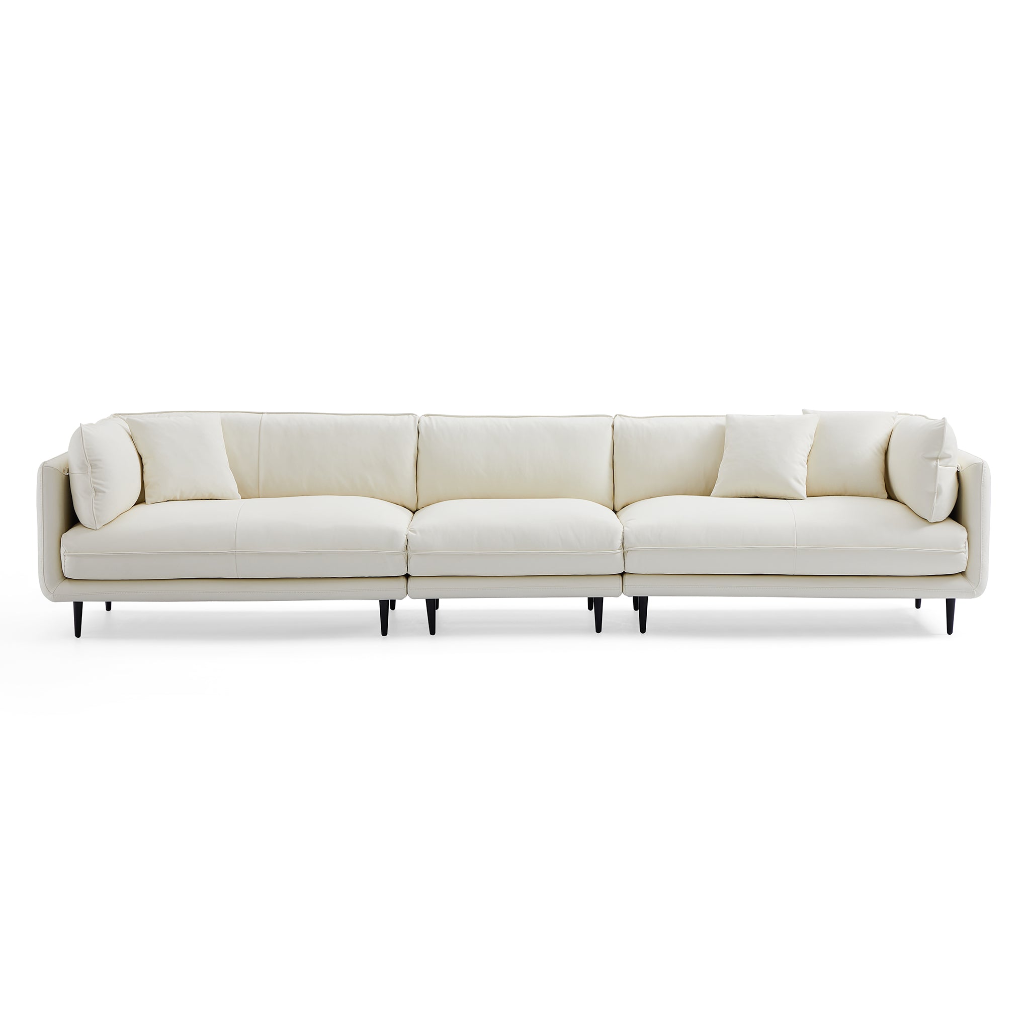 Vanilla White Leather Sofa