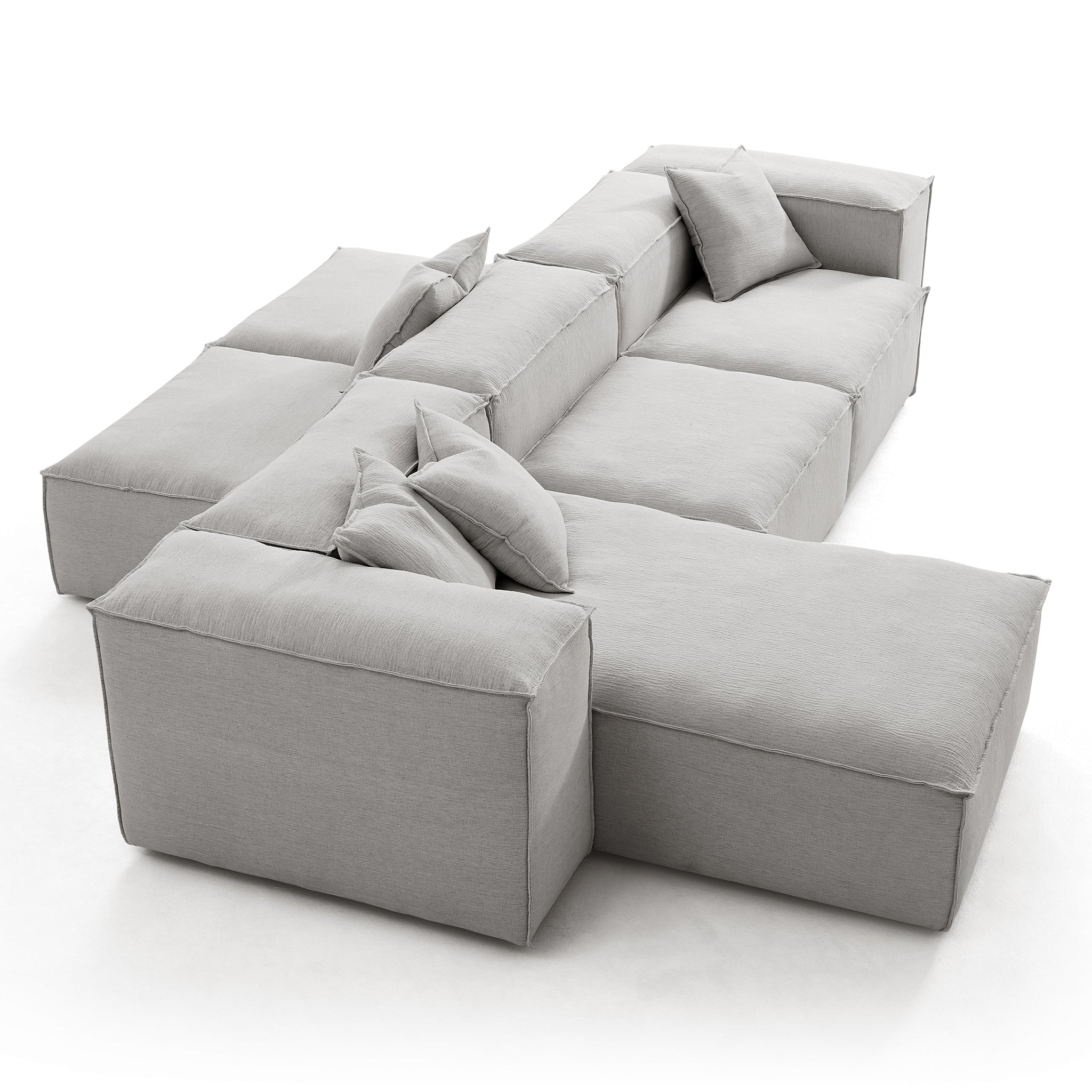 Freedom Modular Gray Double-Sided Sectional Sofa