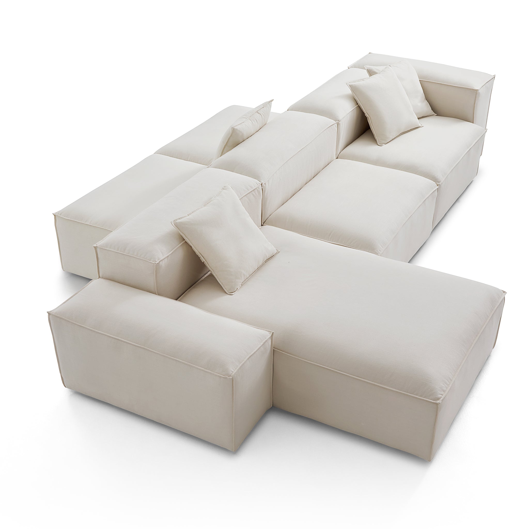 Freedom Modular Beige Double-Sided Sectional Sofa