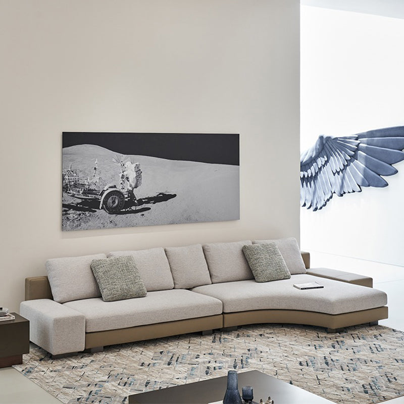 Arles Curved Gray Fabric Sectional