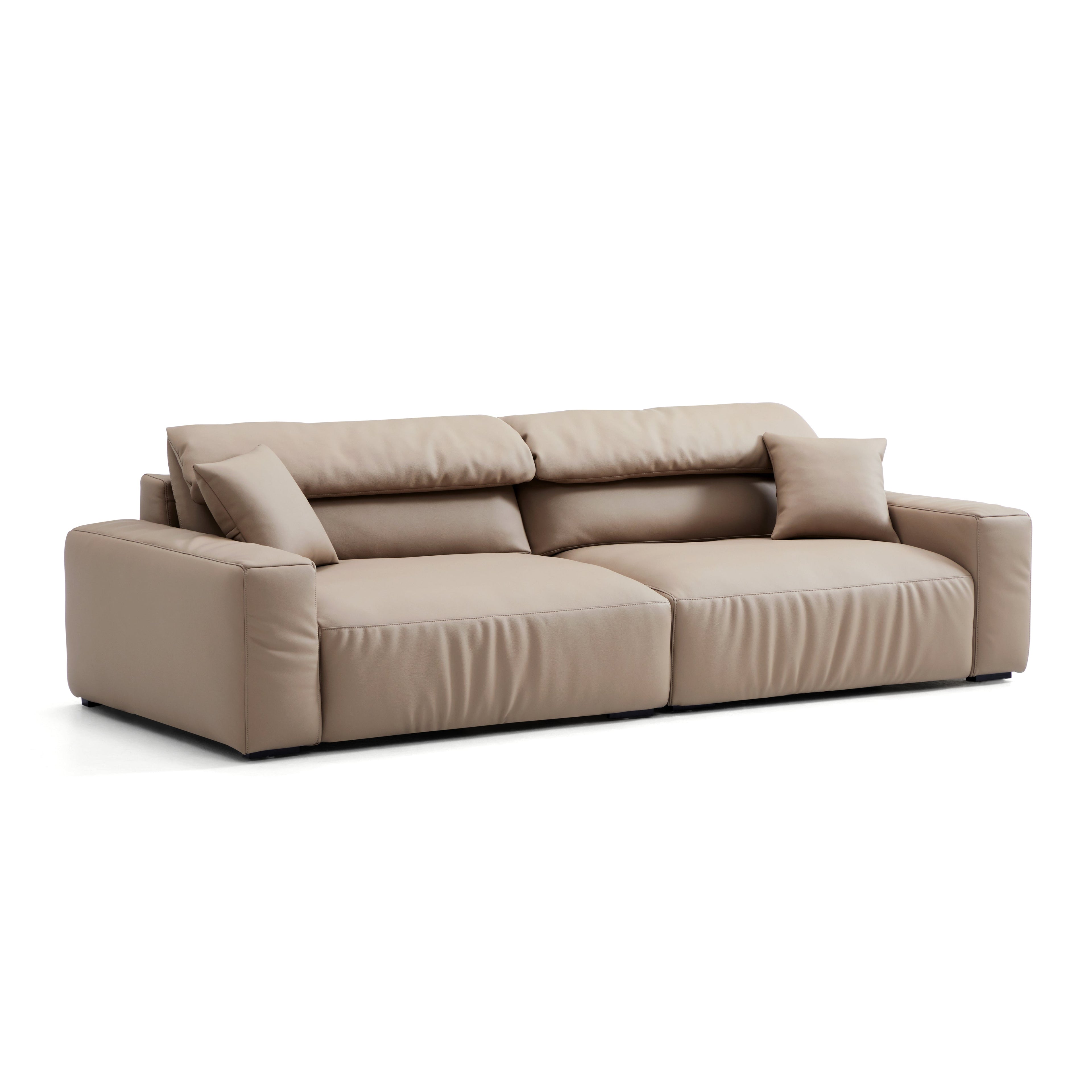 Chestnut Khaki Leather Sofa