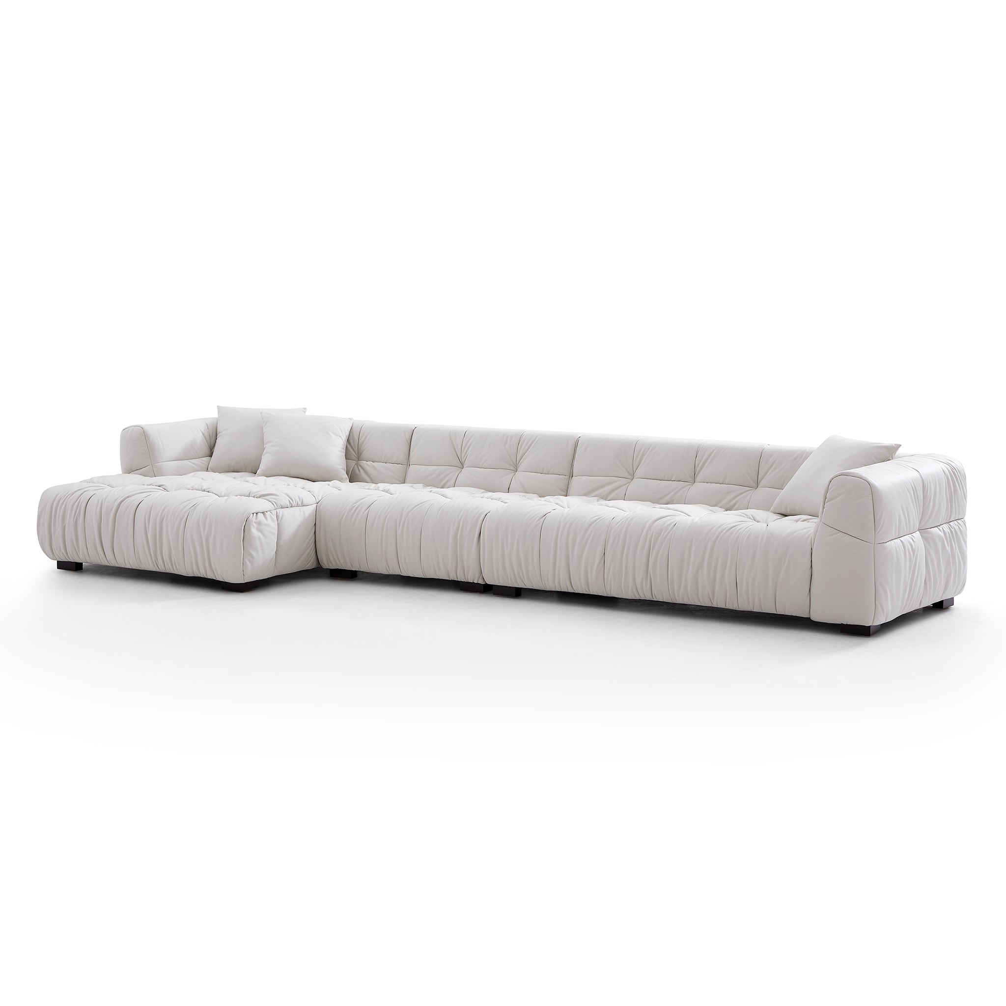 Boba Cream Leathaire Sectional Sofa