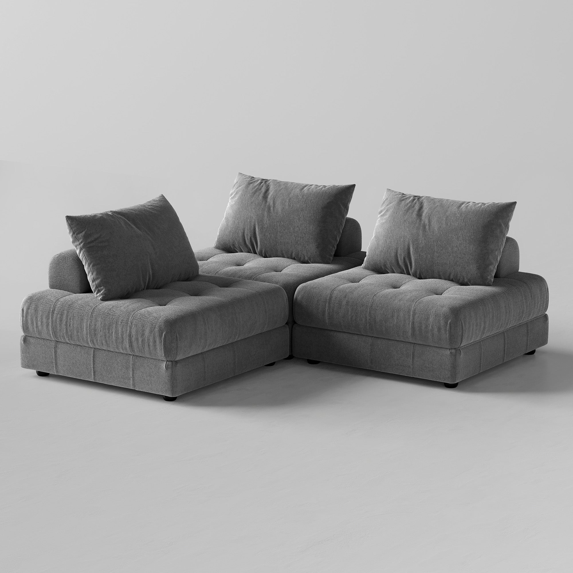Block Modular White Sectional