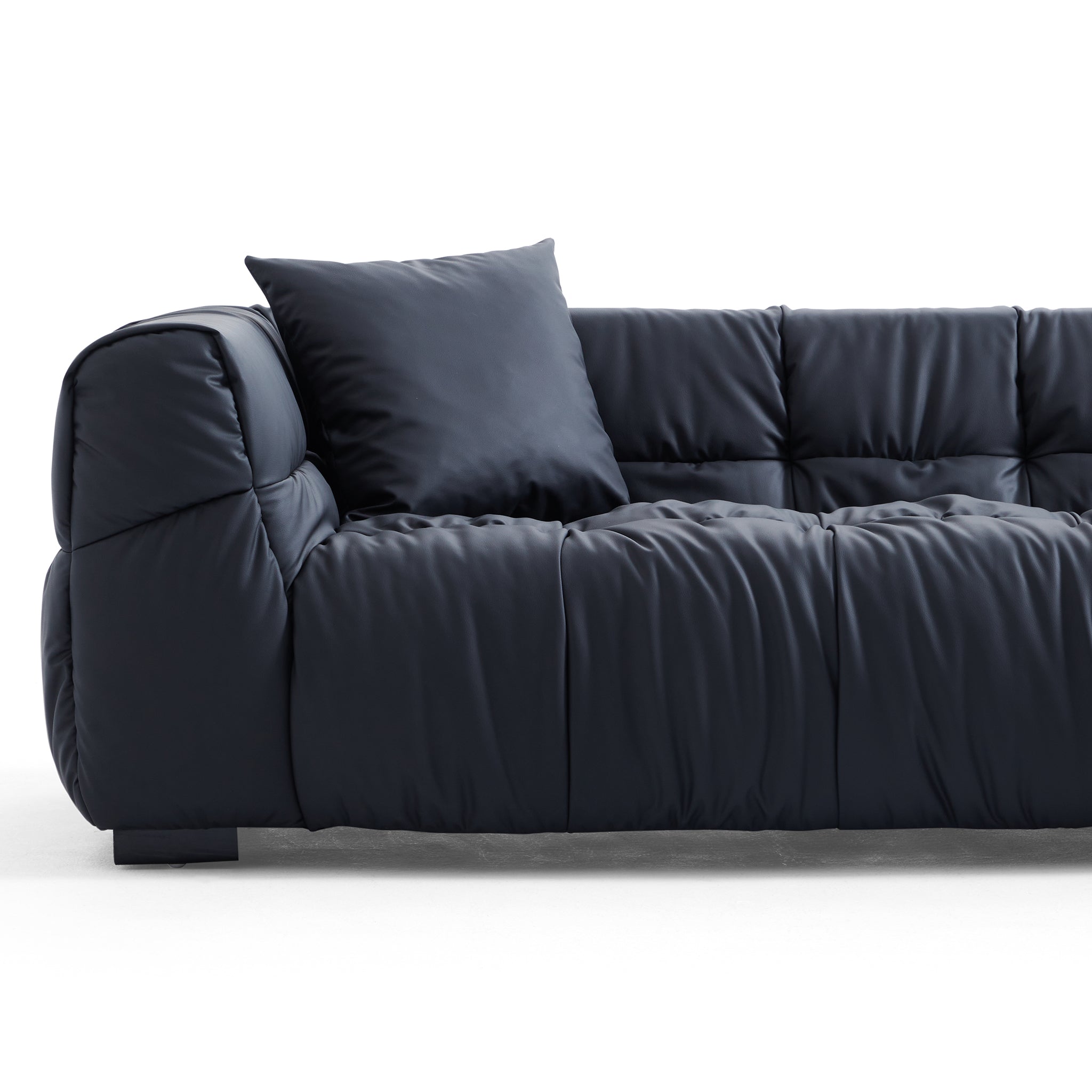 Boba Black Leathaire Sofa