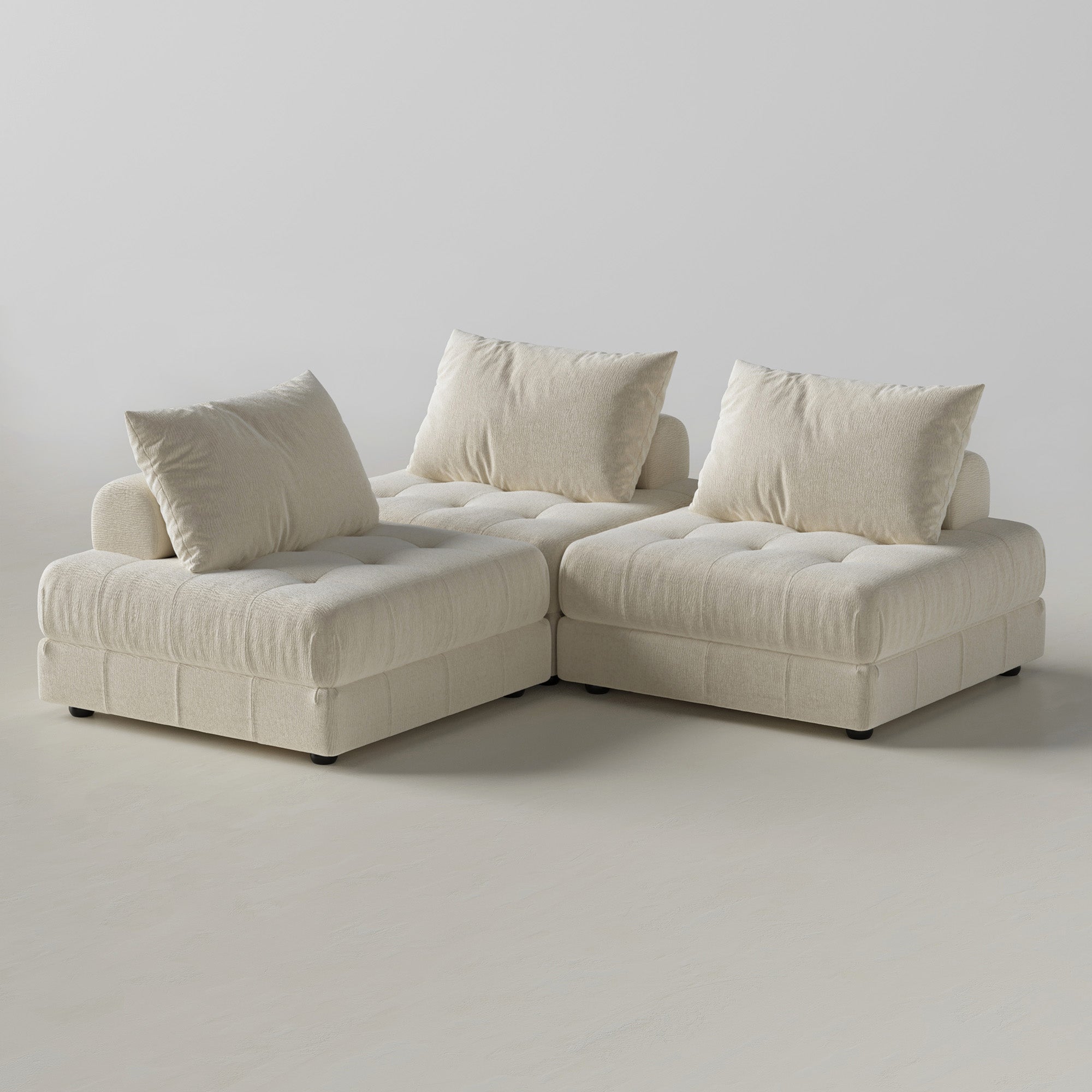 Block Modular White Sectional