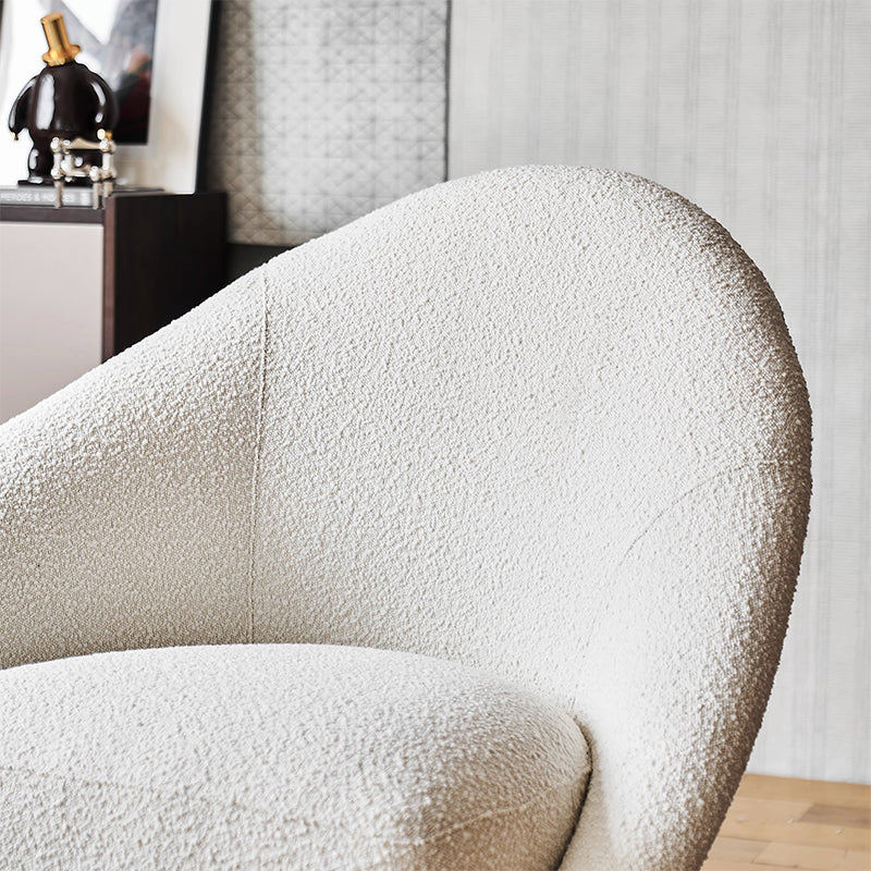 Calla Beige Boucle Fabric Swivel Chair