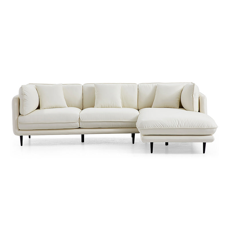 Vanilla White Leather Sectional