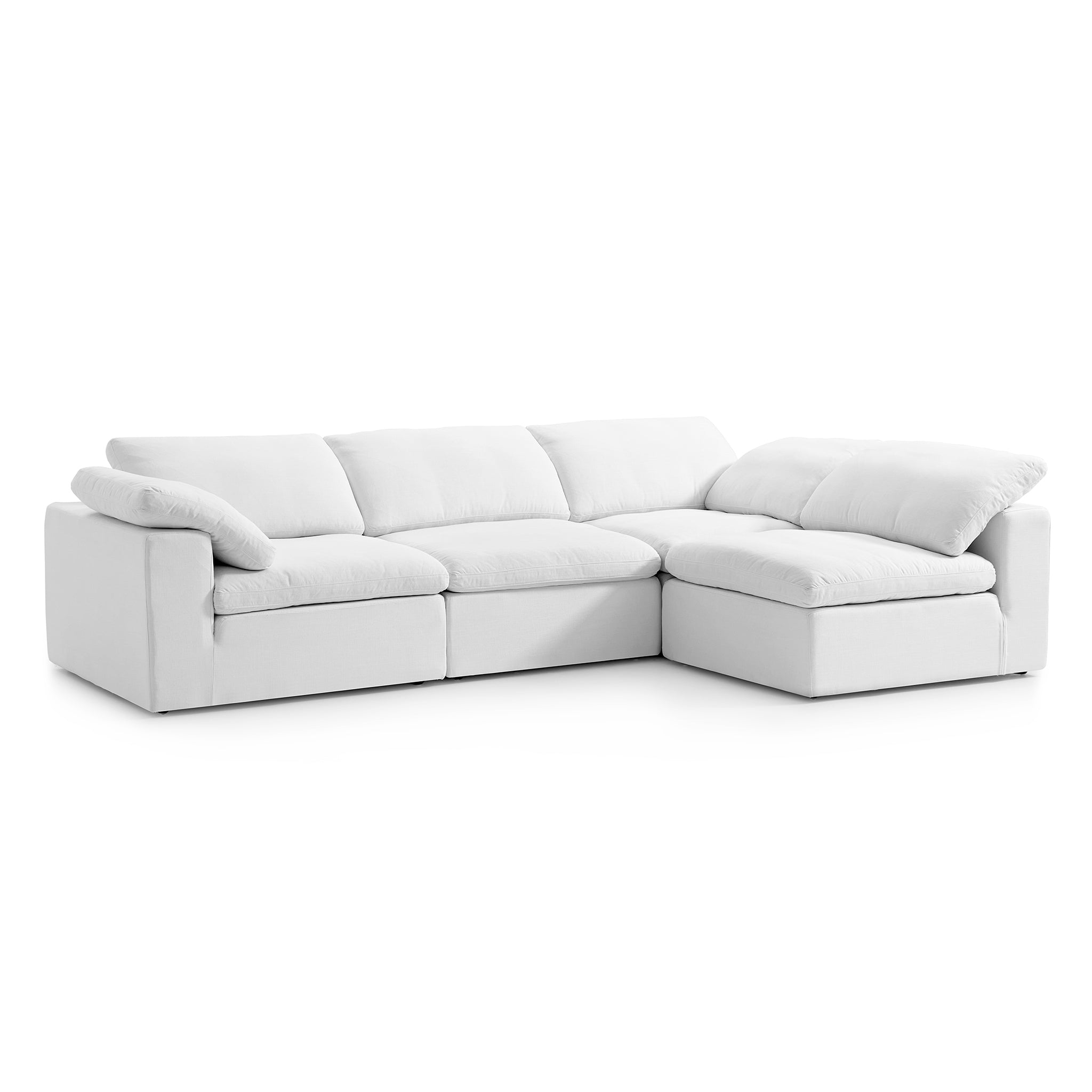 Tender Wabi-Sabi White L-Shaped Sectional