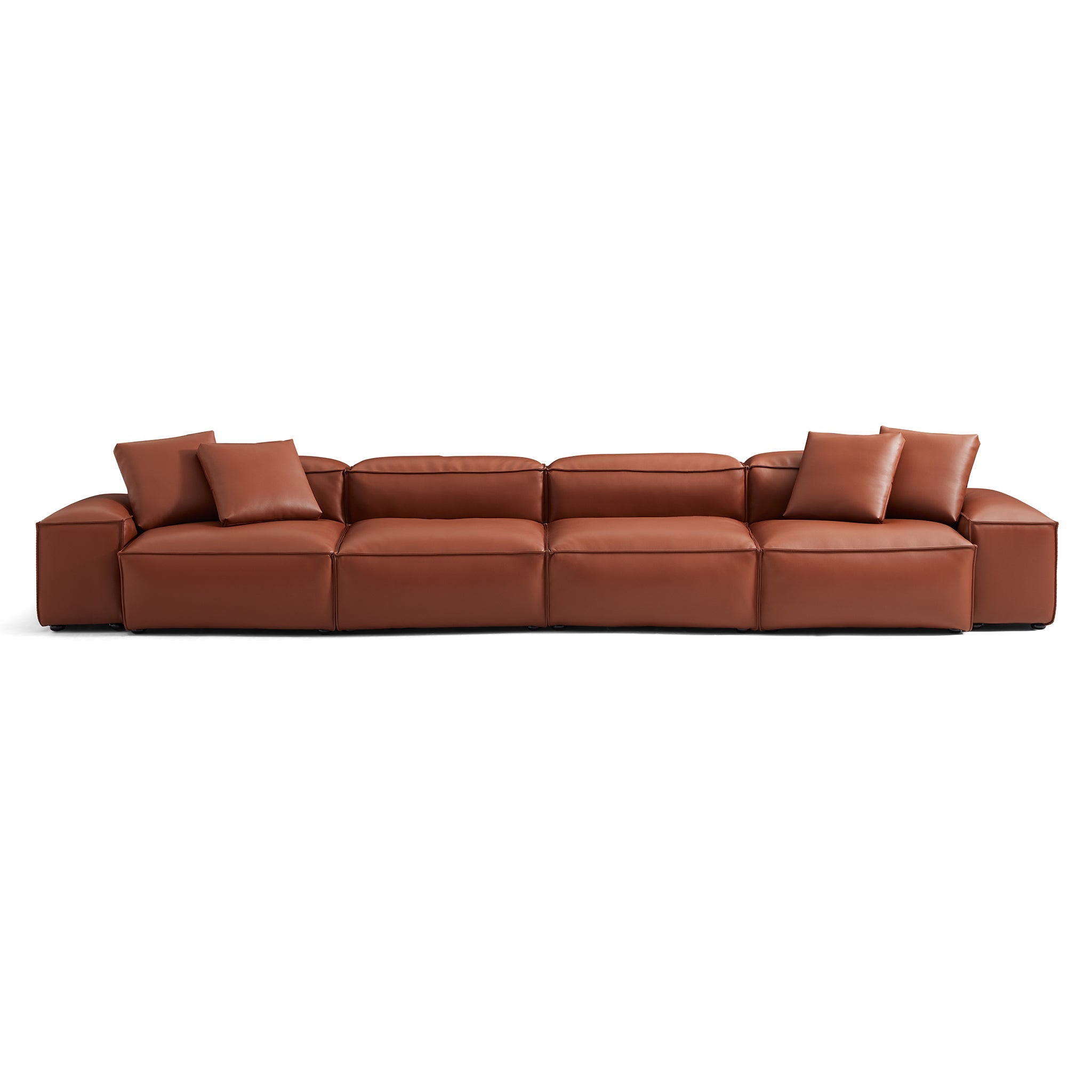 Cube Modular Beige Genuine Leather Sofa