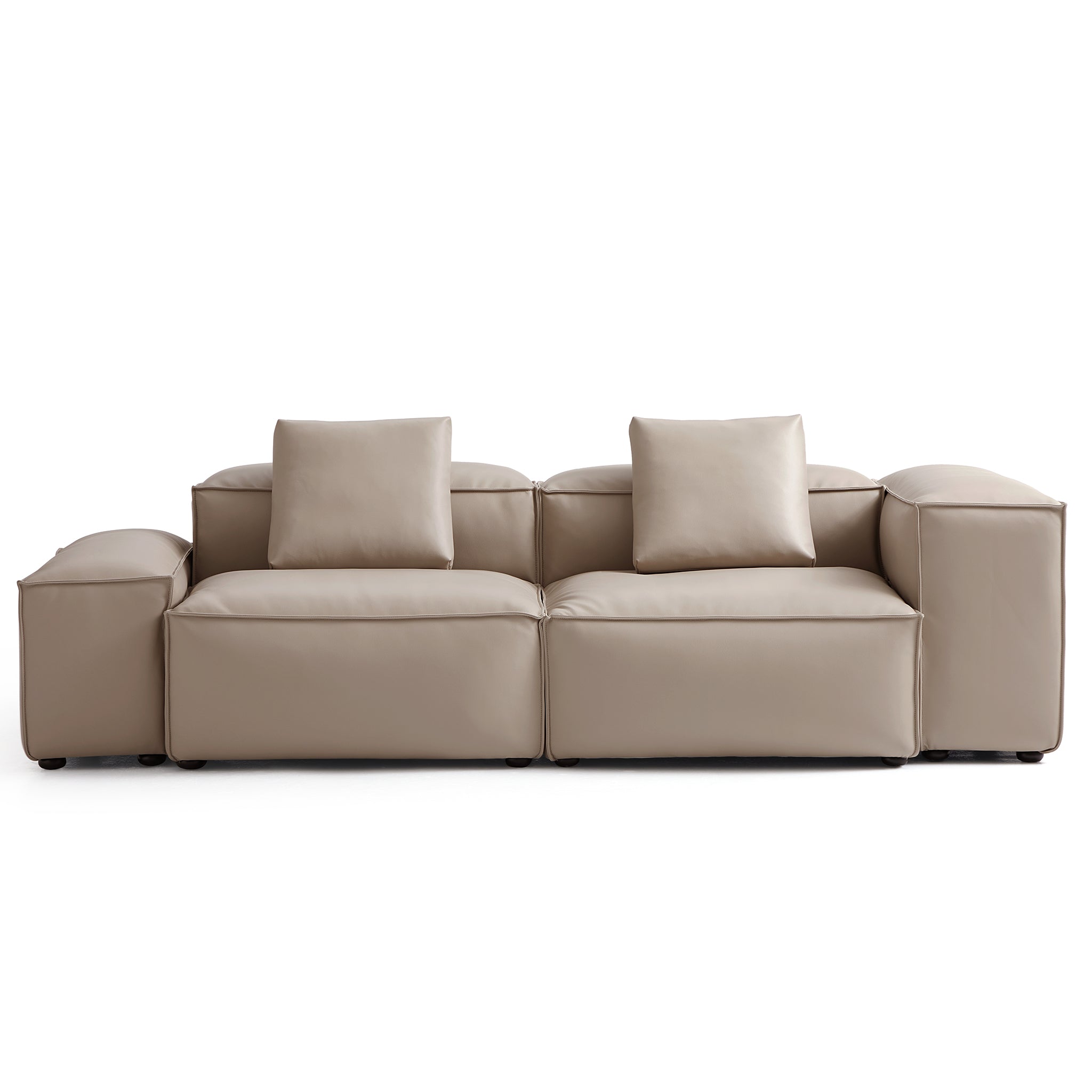 Cube Modular Brown Genuine Leather Sofa