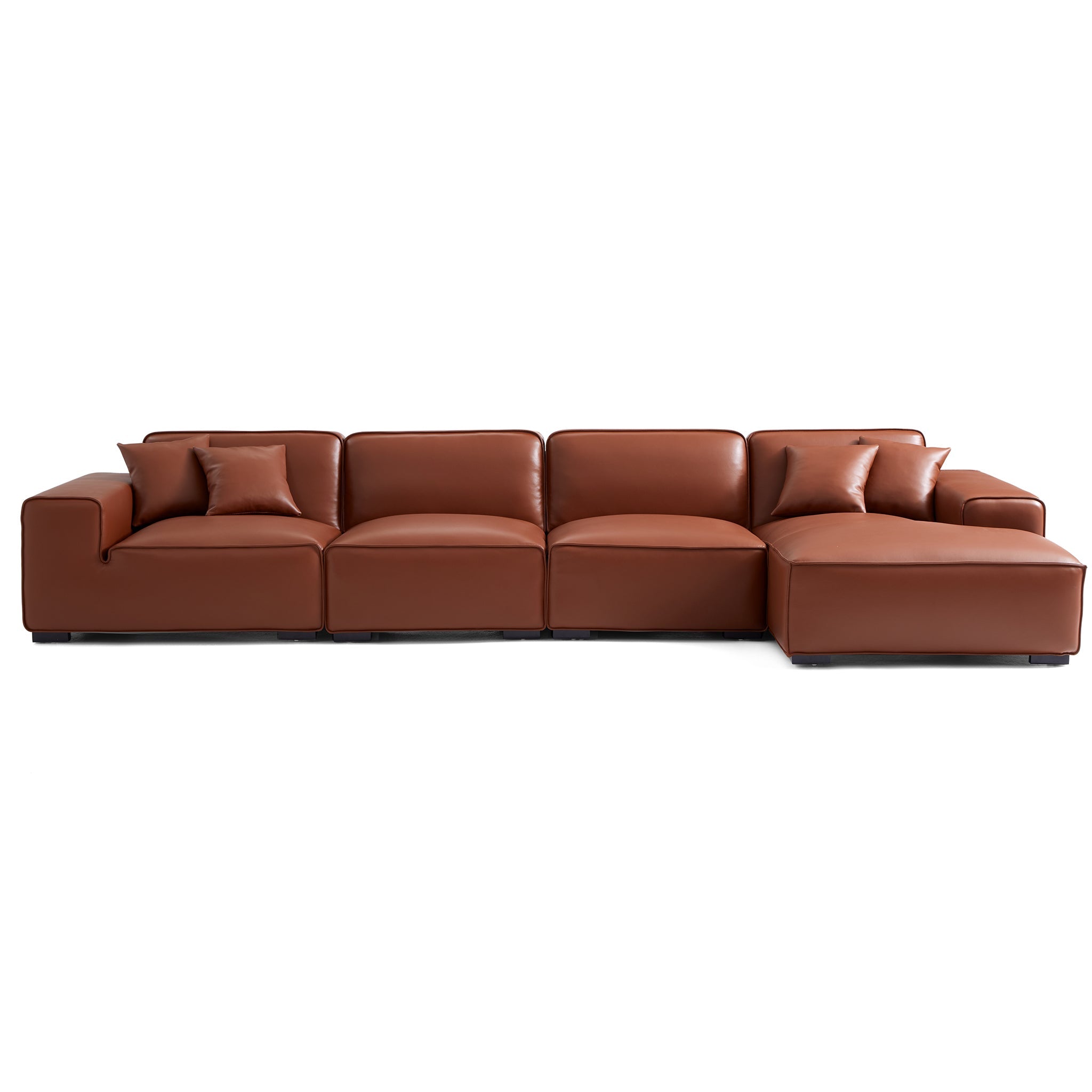 Domus Modular Brown Leather Sectional