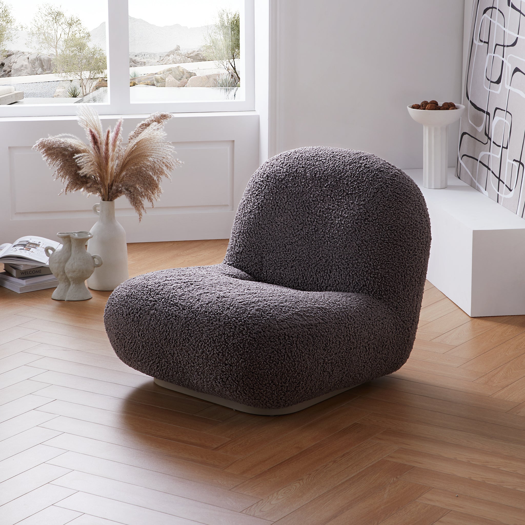 Puff Gray Accent Chair