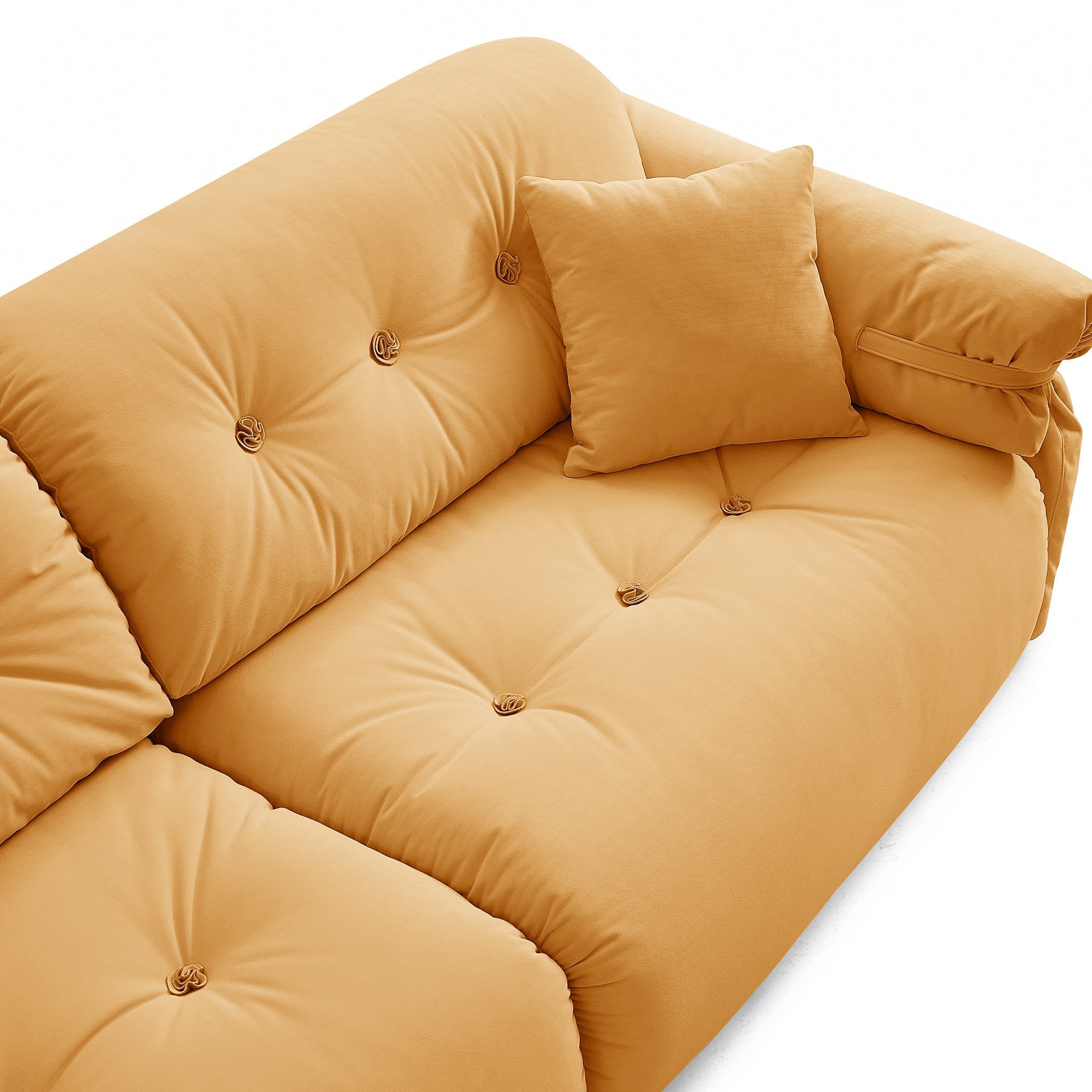 Butter Yellow Tufted Sofa