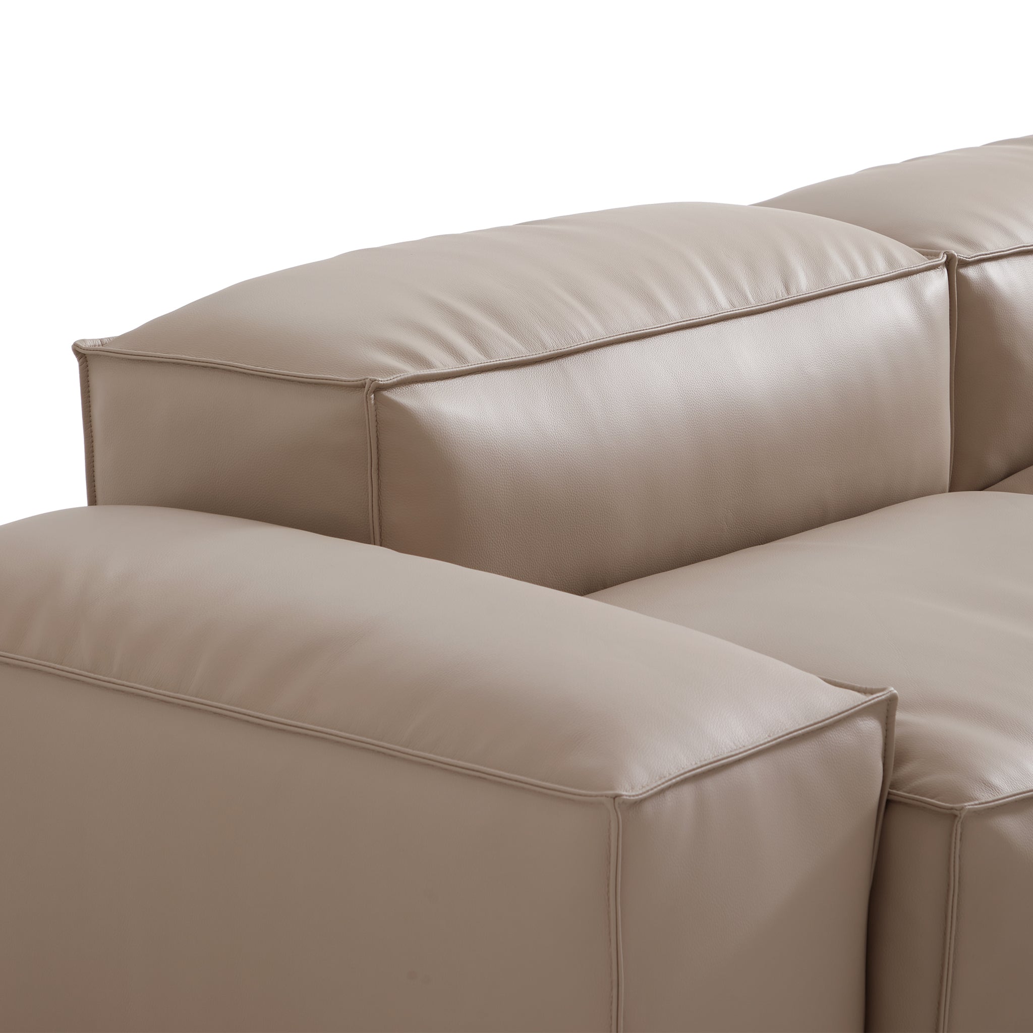 Cube Modular Black Genuine Leather Sectional