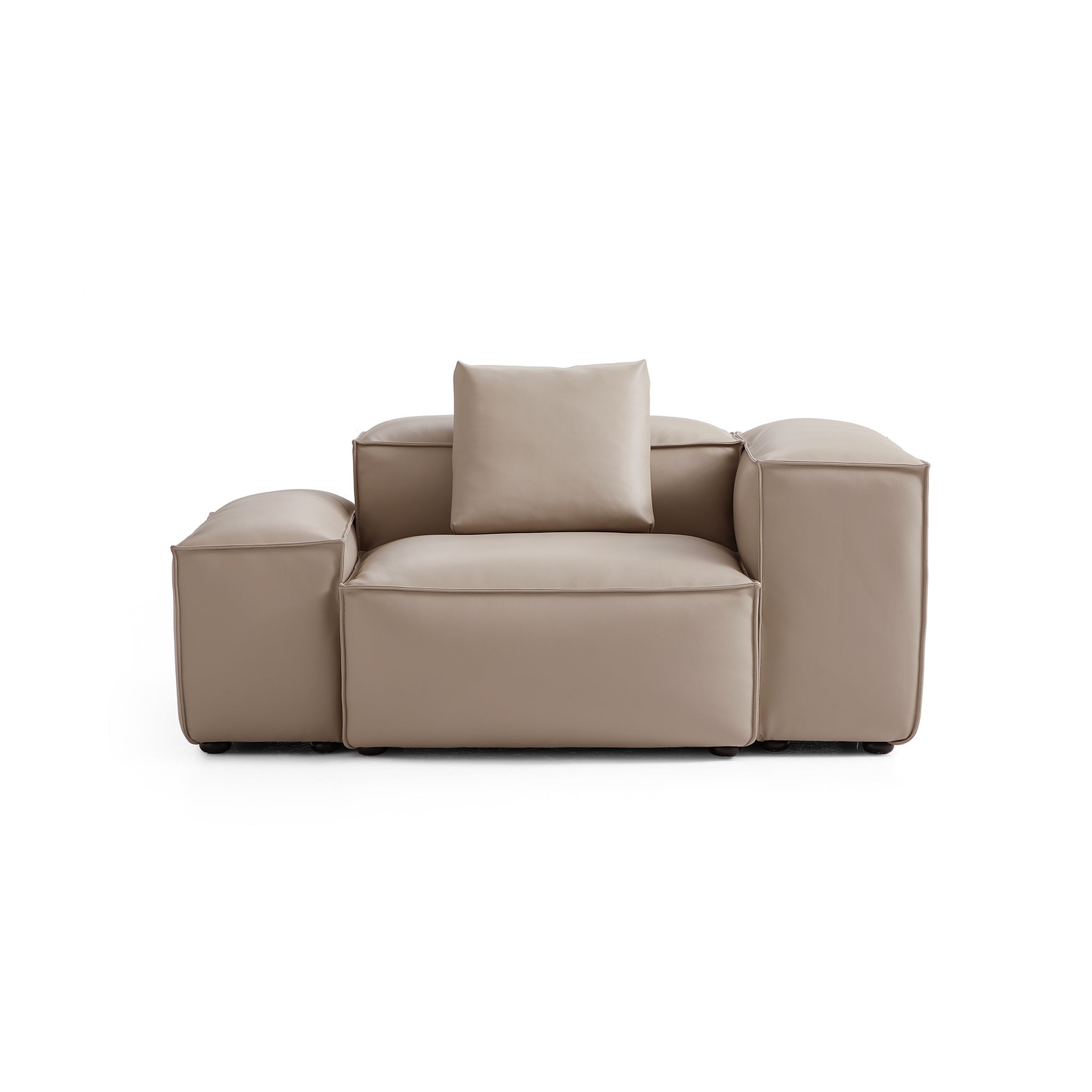 Cube Modular Brown Genuine Leather Armchair
