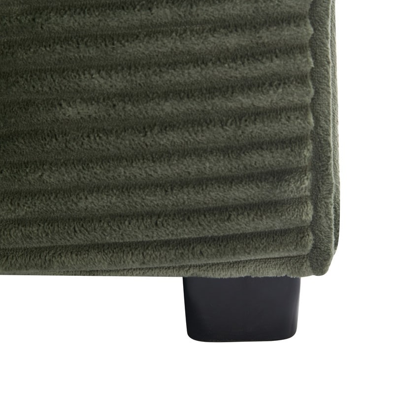 42.12 Canapé rembourré en velours côtelé + pouf
