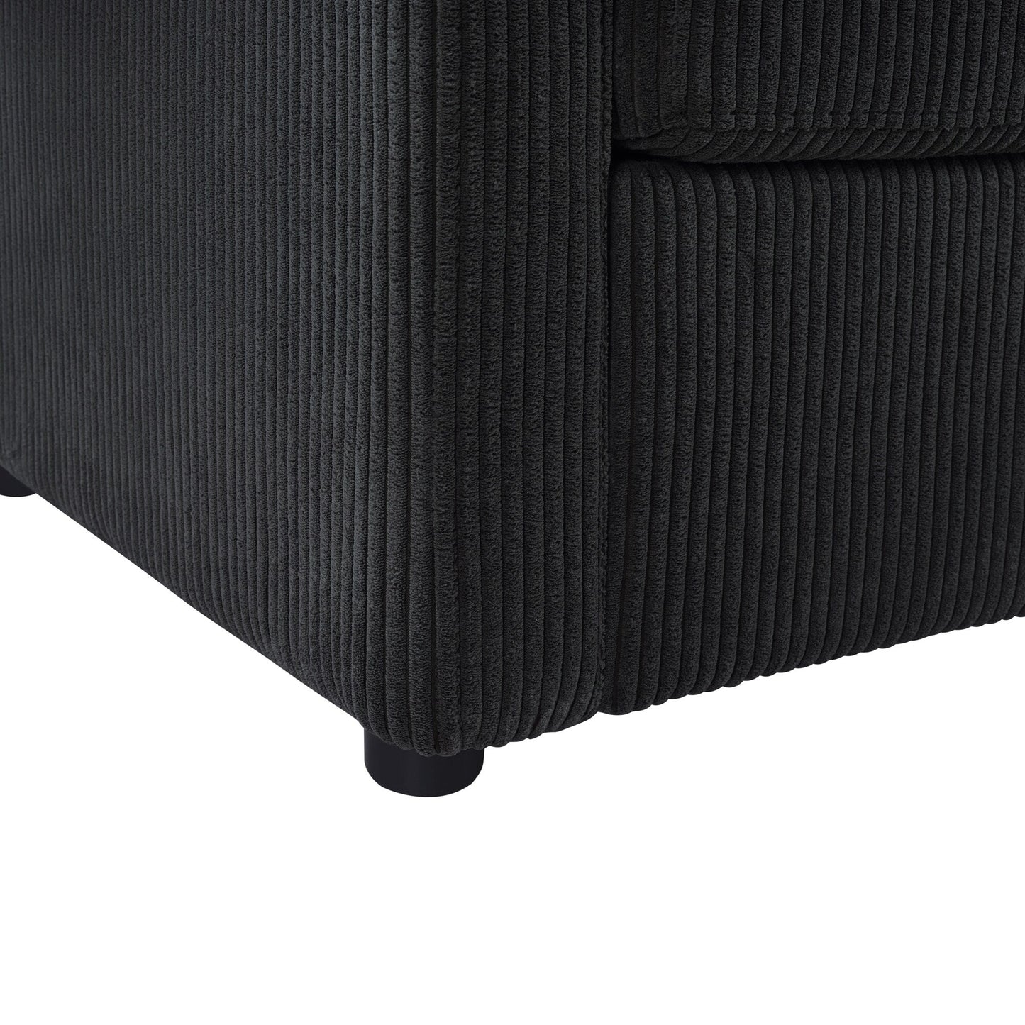 Canapé-lit double en velours côtelé 47,2 avec matelas pliable, table d'appoint, ports USB et poche de rangement