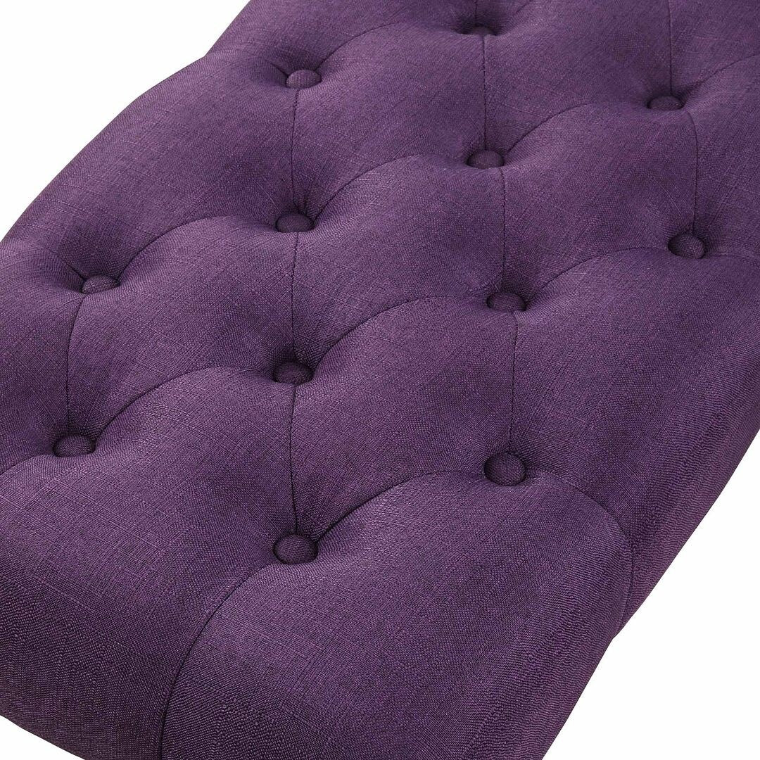 Banc de salle à manger contemporain en tissu capitonné à pieds tournés (48 x 16 x 19,5 pouces)
