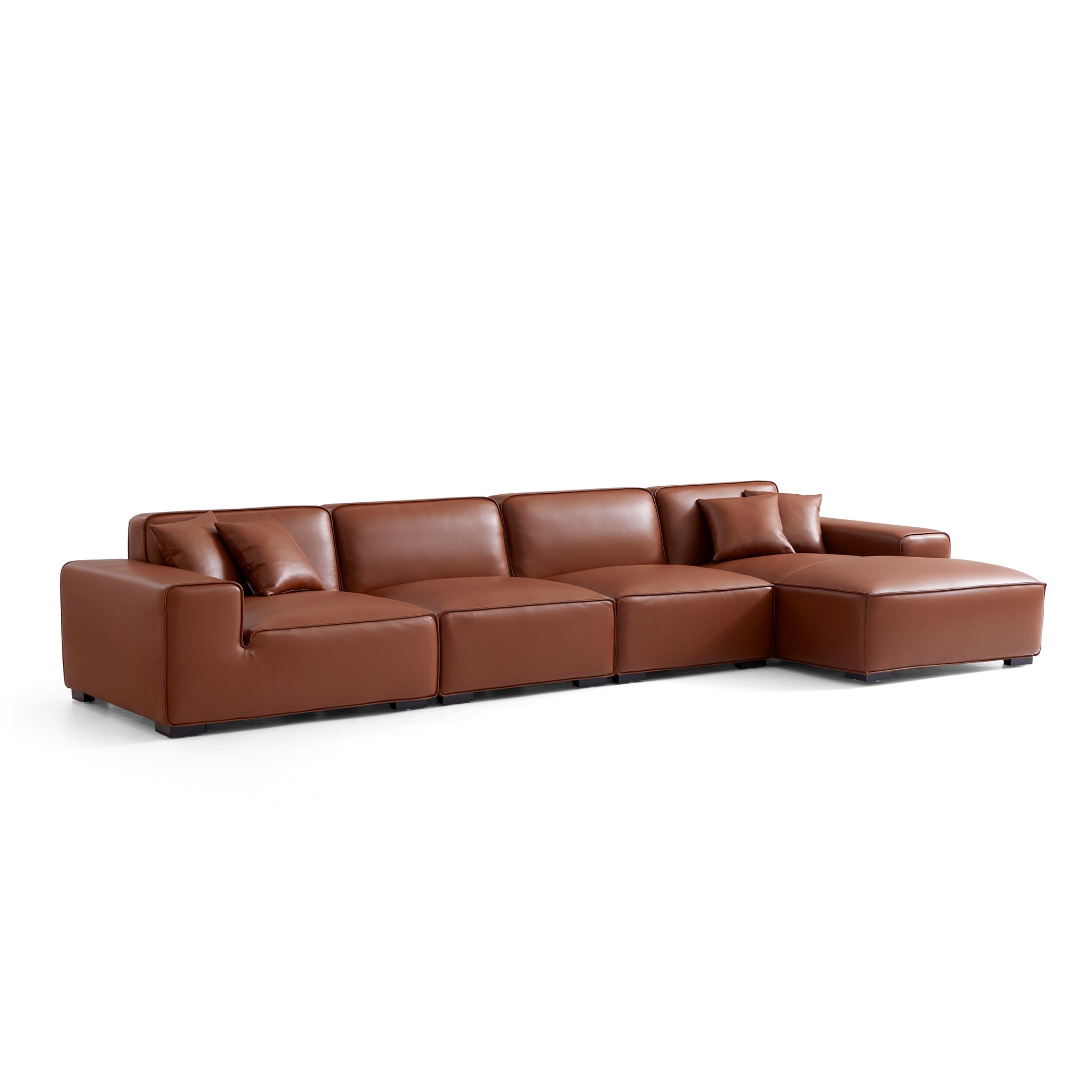 Domus Modular Brown Leather Sectional
