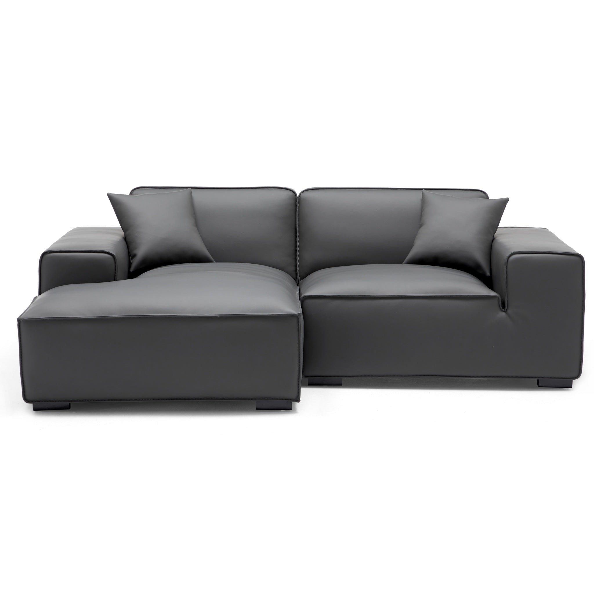 Domus Modular Beige Leather Sectional Sofa