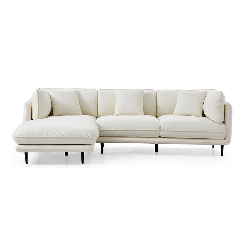 Vanilla White Leather Sectional