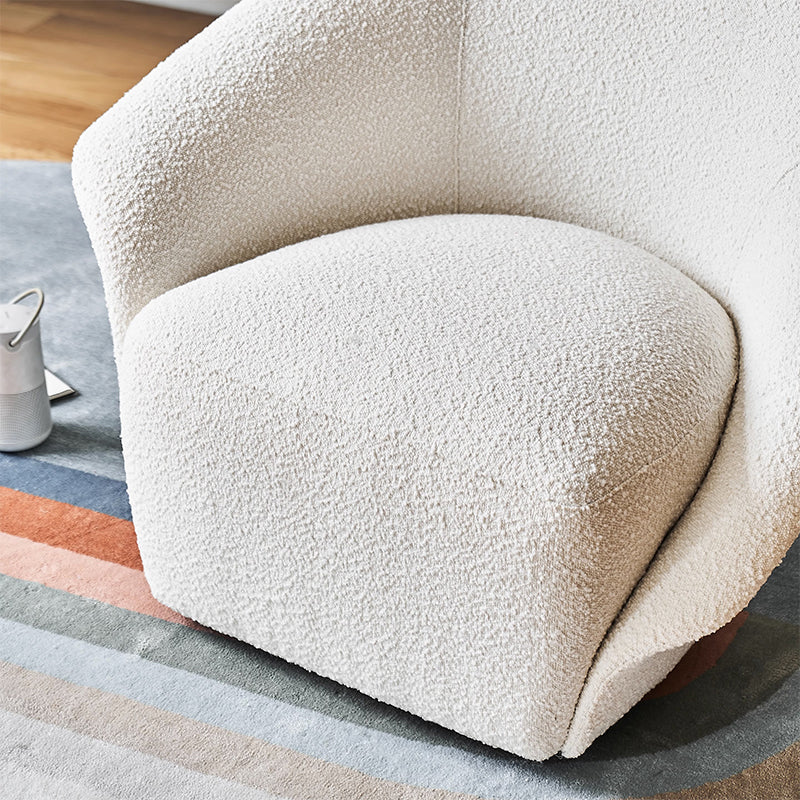 Calla Beige Boucle Fabric Swivel Chair