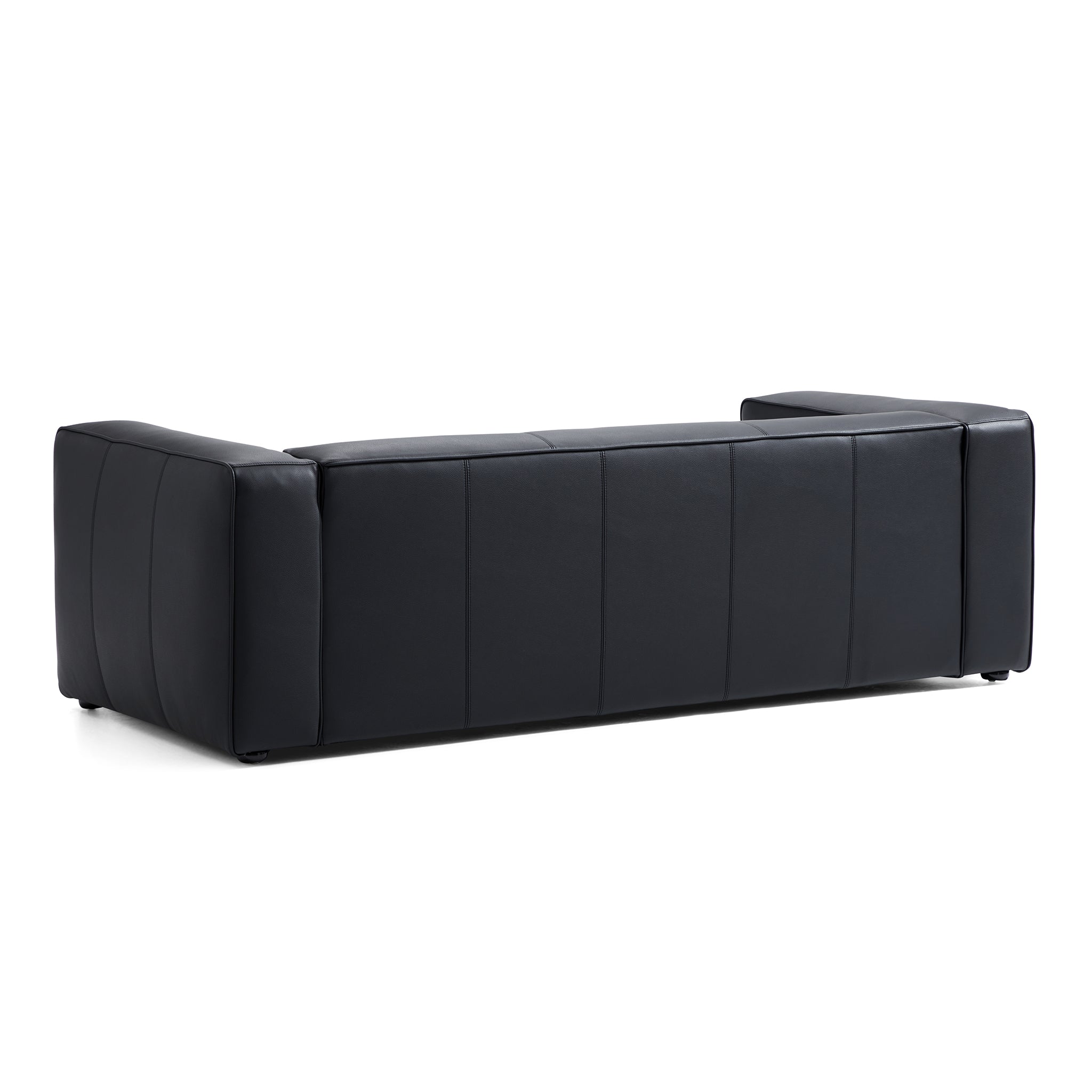 Brancaster Black Genuine Leather Tuxedo Sofa