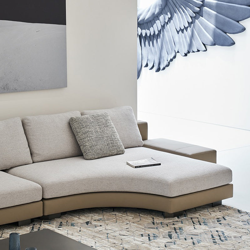 Arles Curved Gray Fabric Sectional