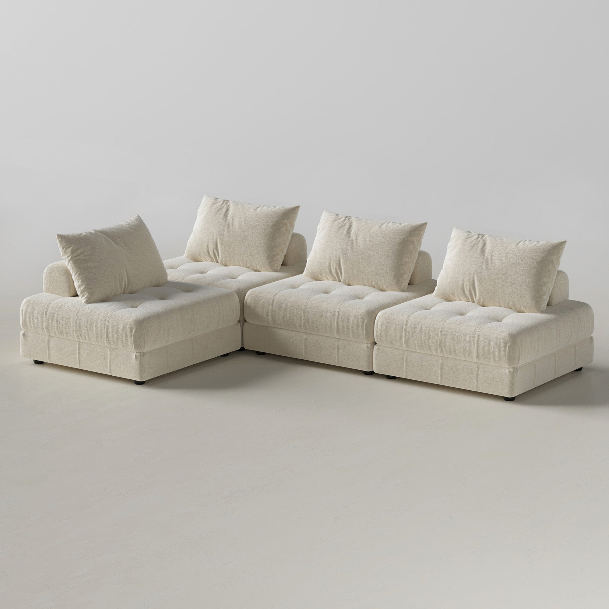 Block Modular Gray Sectional