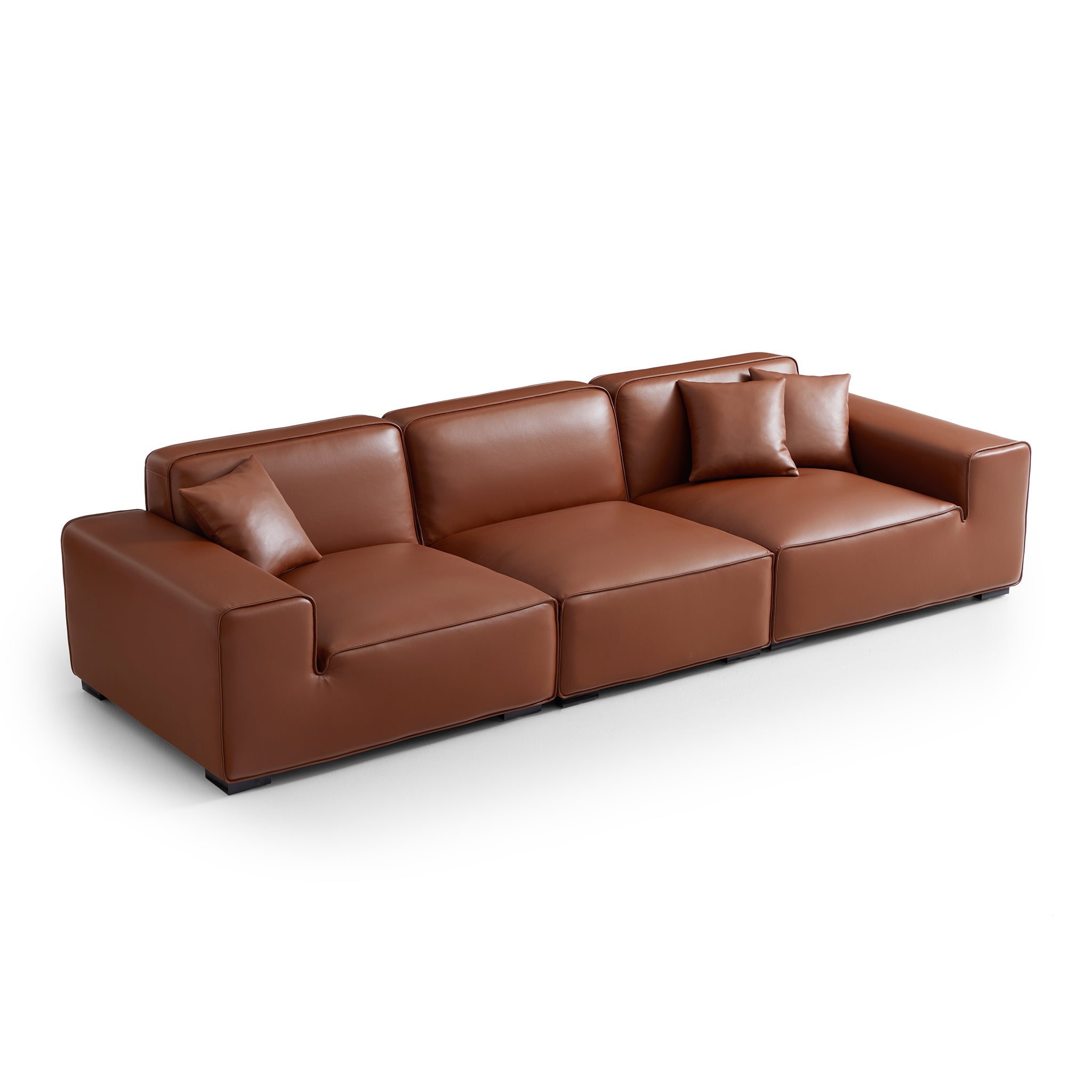 Domus Modular Beige Leather Sofa
