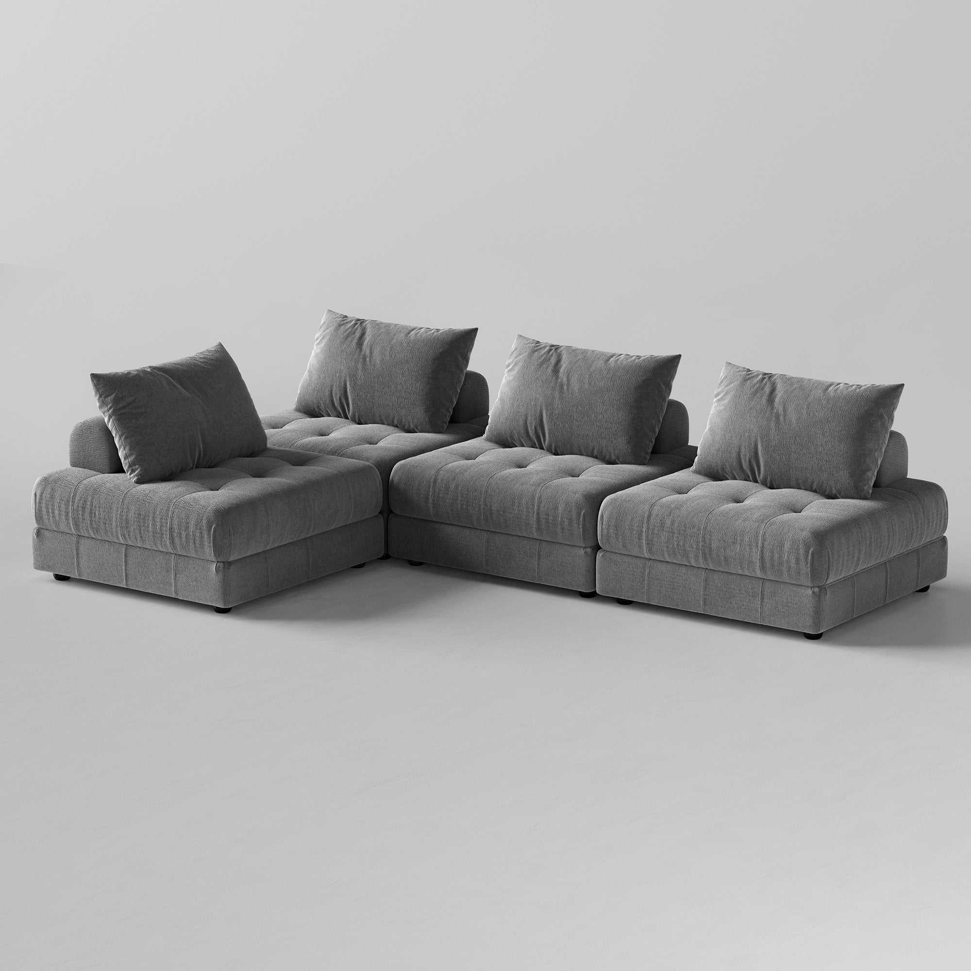 Block Modular Gray Sectional