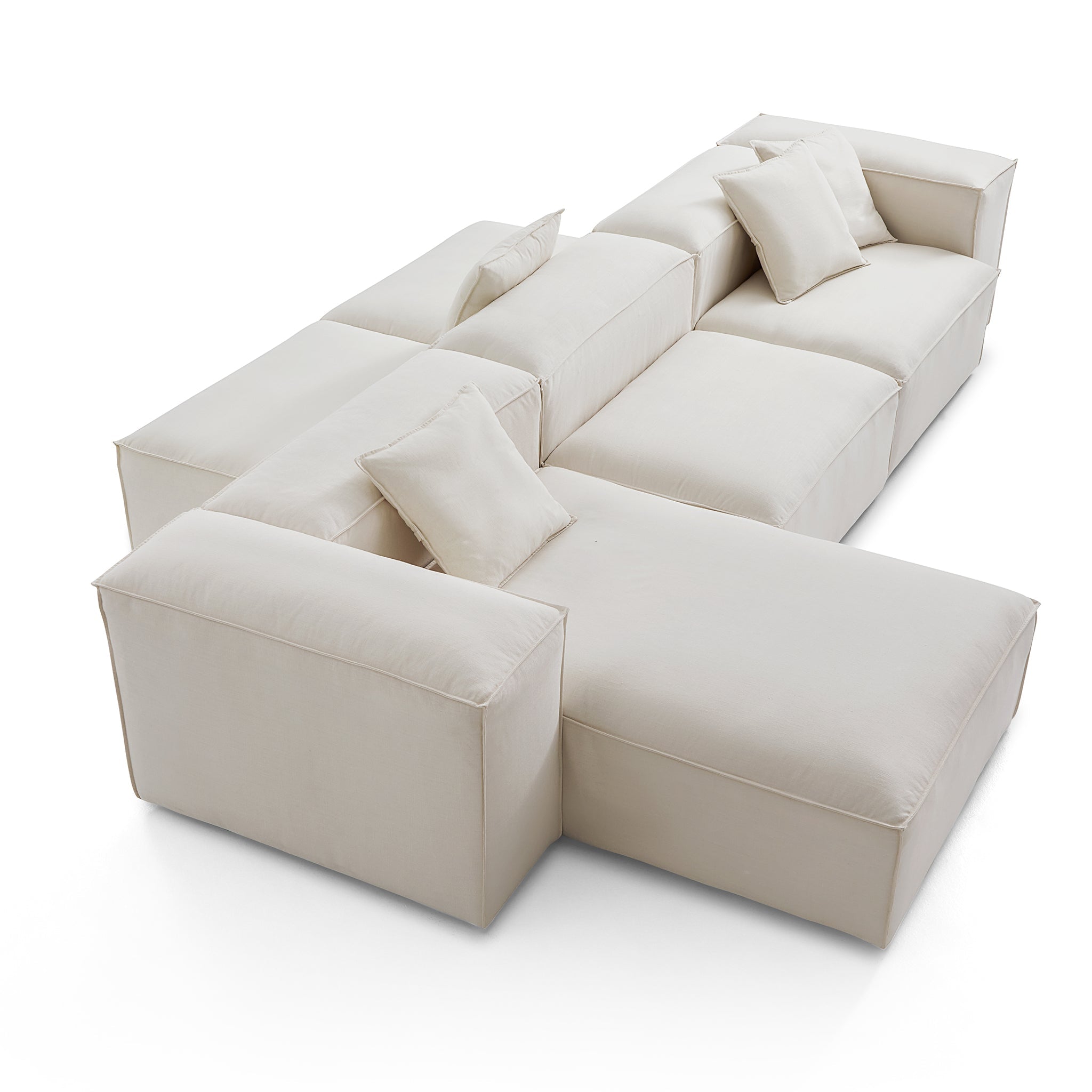 Freedom Modular Beige Double-Sided Sectional Sofa
