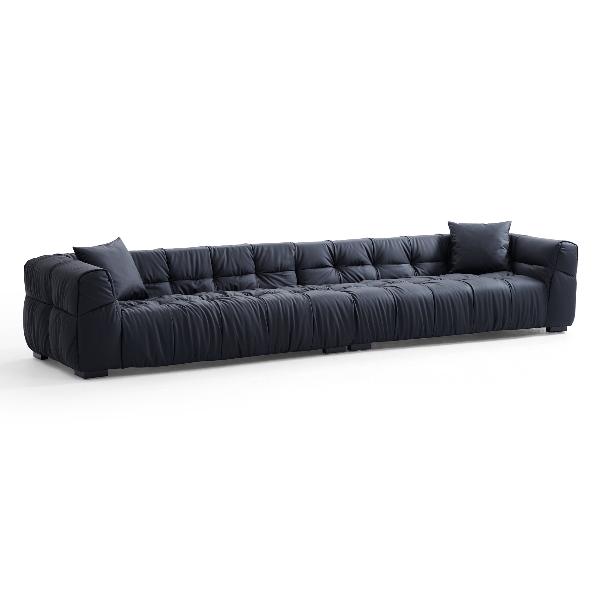 Boba Black Leathaire Sofa