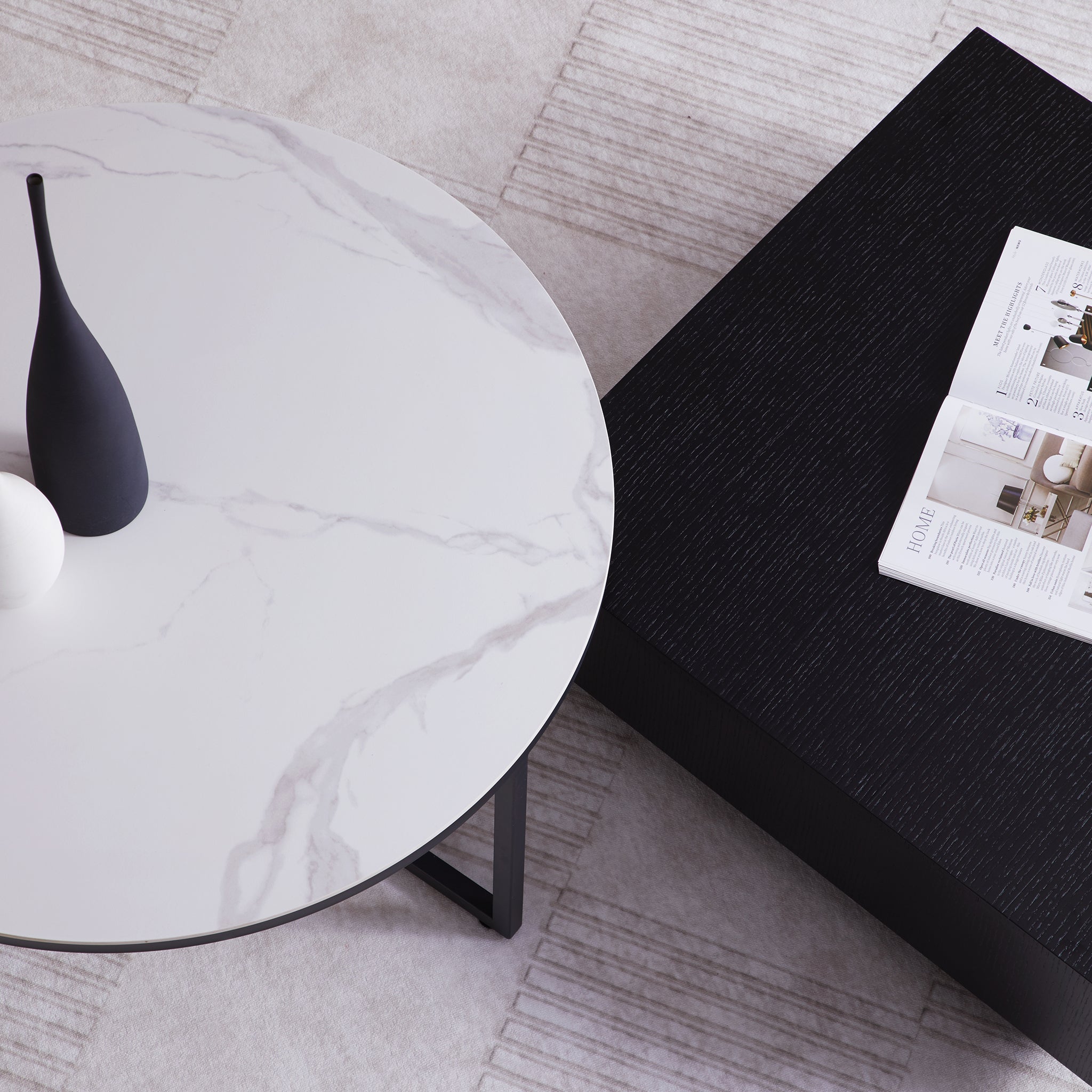 Clarence Round & Square Coffee Table Set