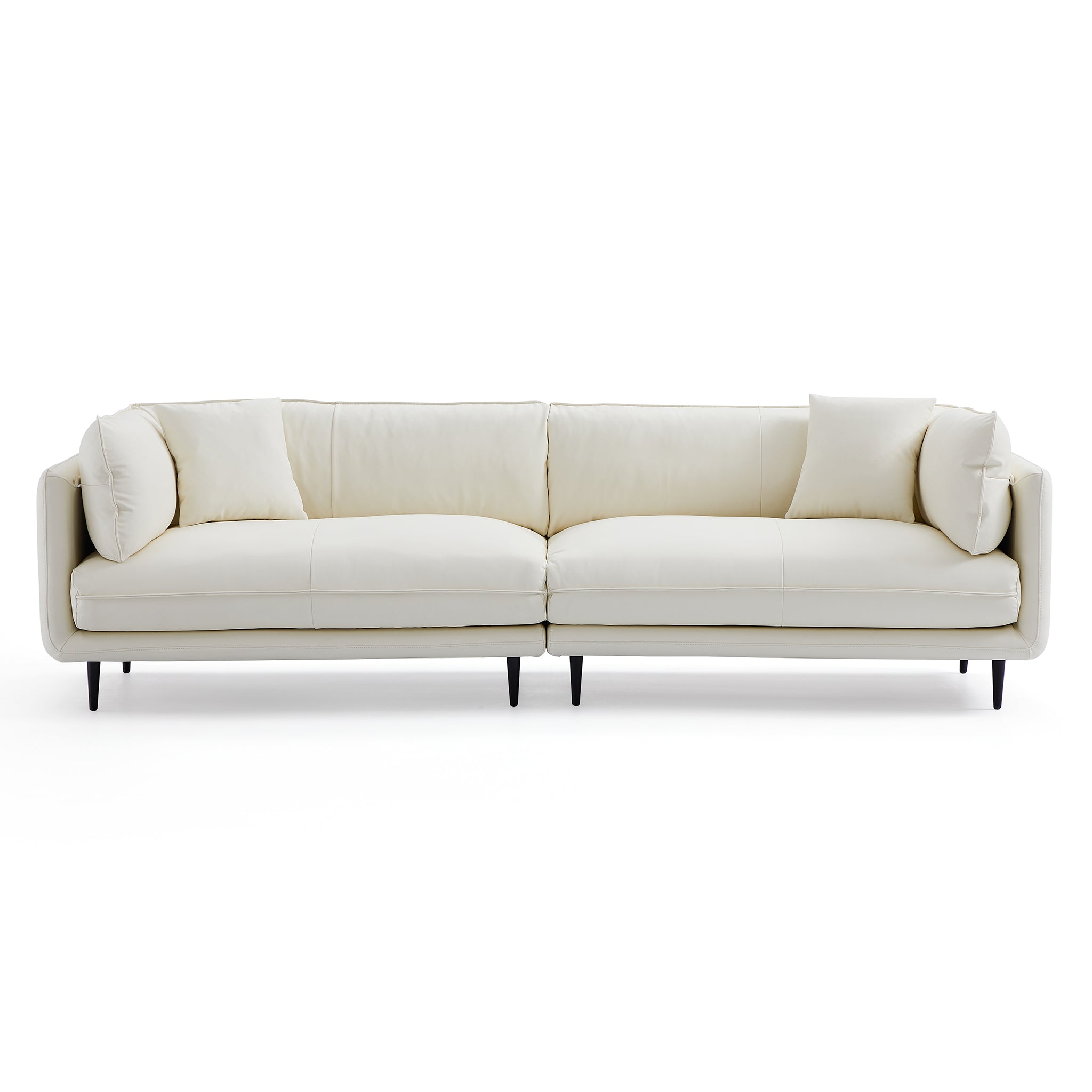 Vanilla White Leather Sofa