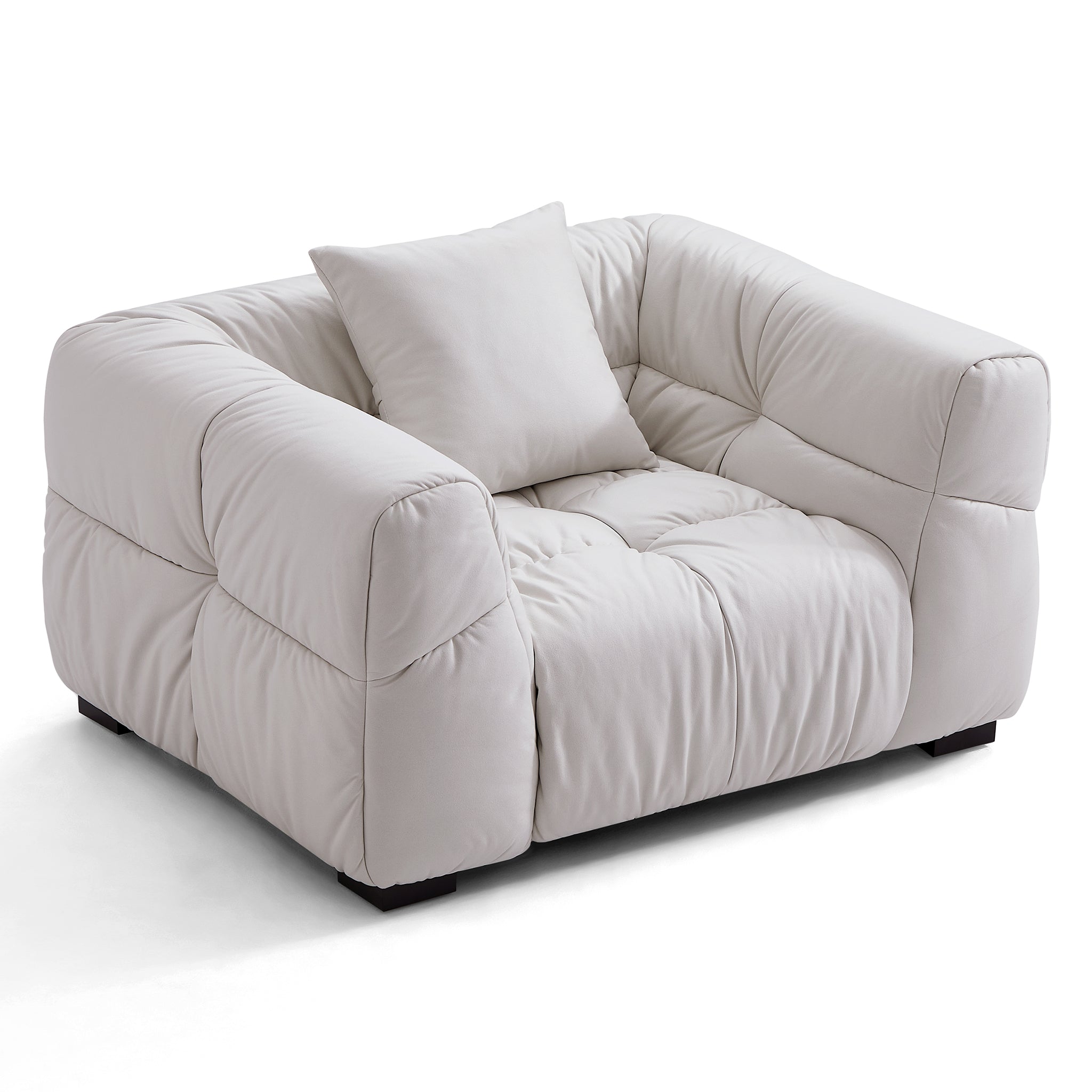Boba Cream Leathaire Armchair