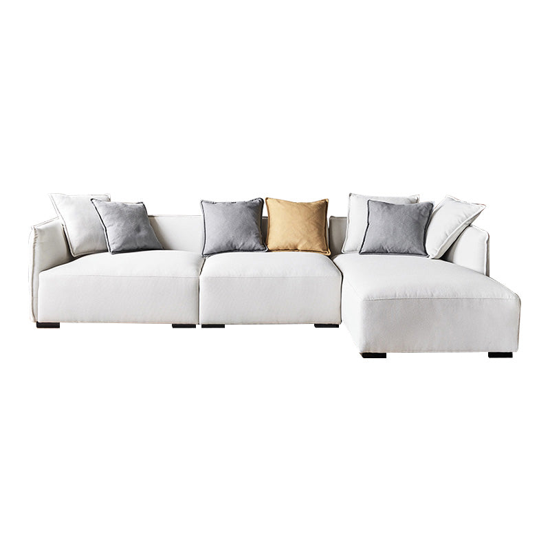 Canapé d'angle en tissu beige serein