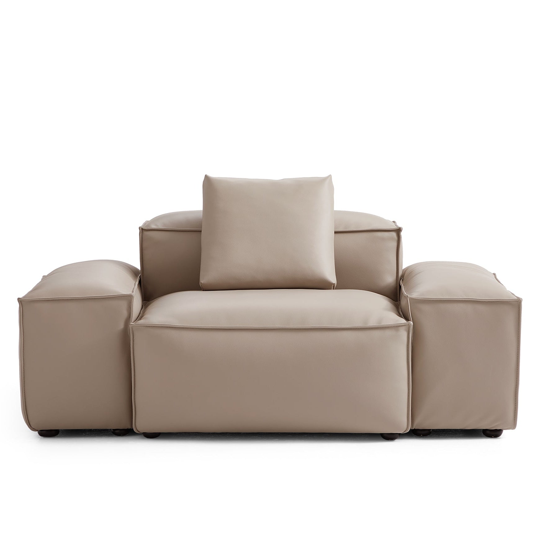 Cube Modular Beige Genuine Leather Armchair